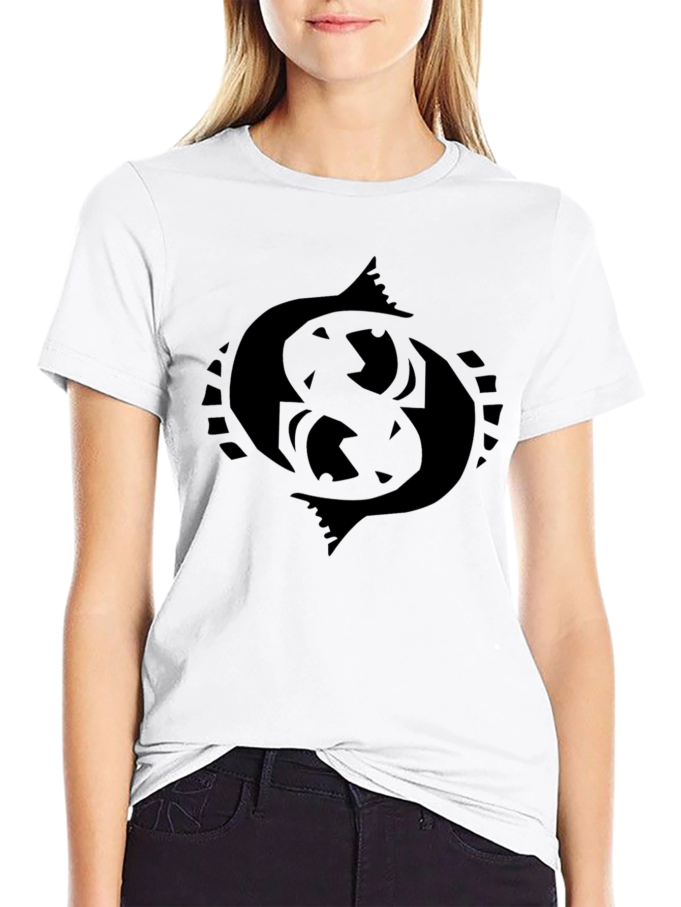 Black Pisces Symbol Graphic Tee