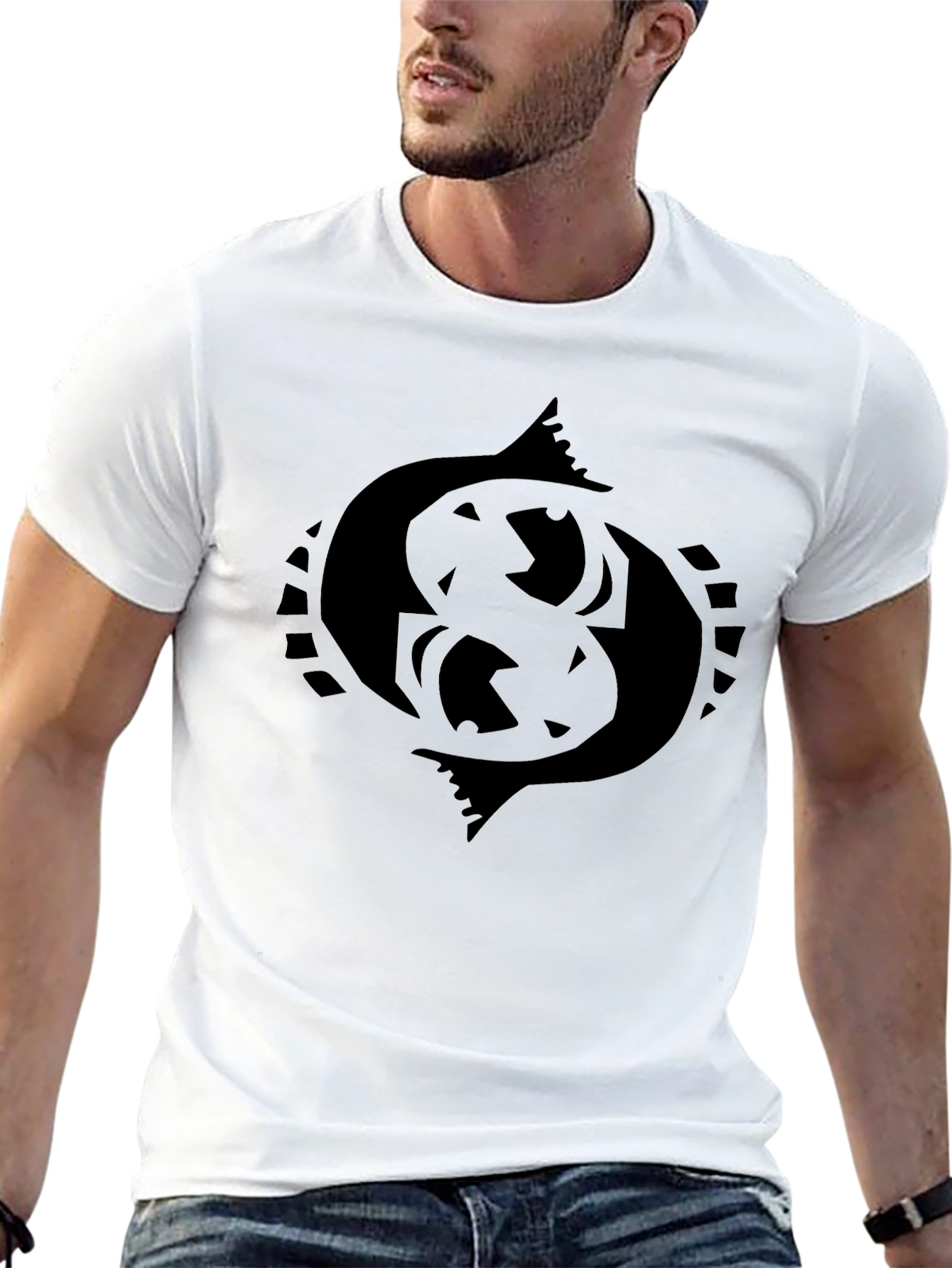 Black Pisces Symbol Graphic Tee