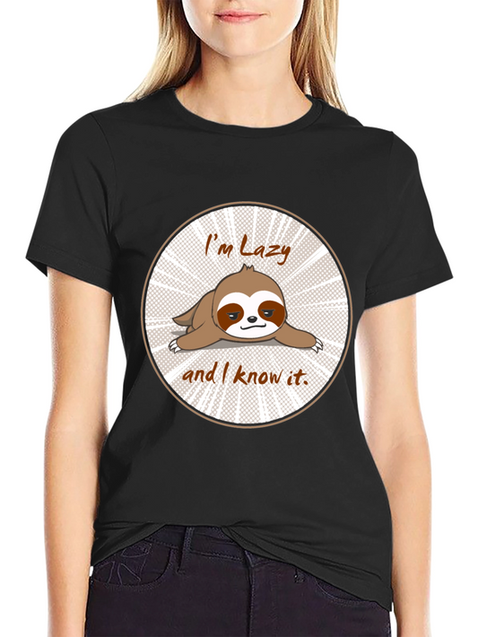 Lazy Sloth T-Shirt Funny Graphic Tee