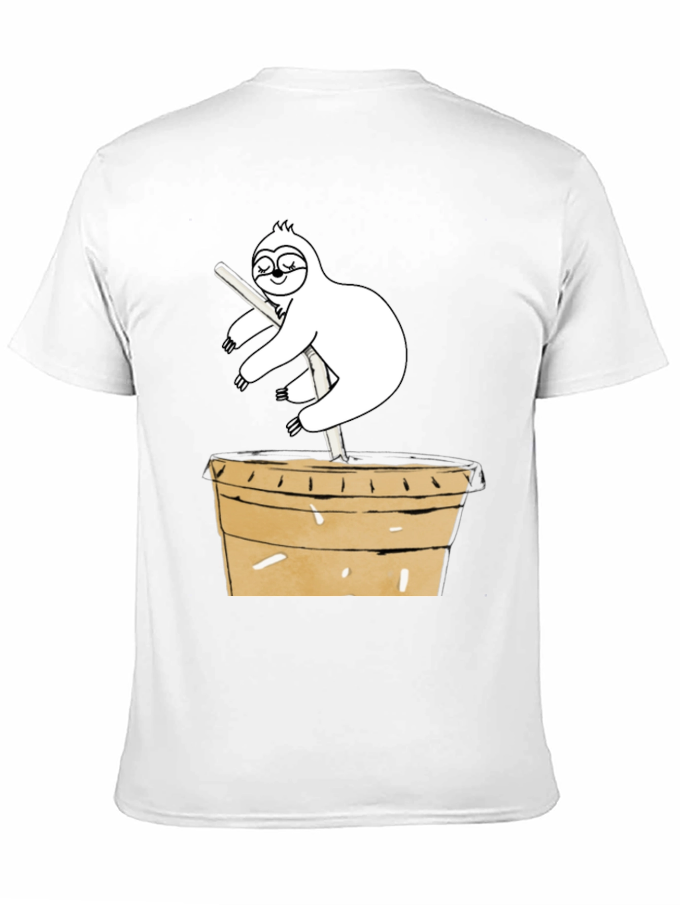 Sloth on Coffee Cup Graphic Tee - Unique Design
