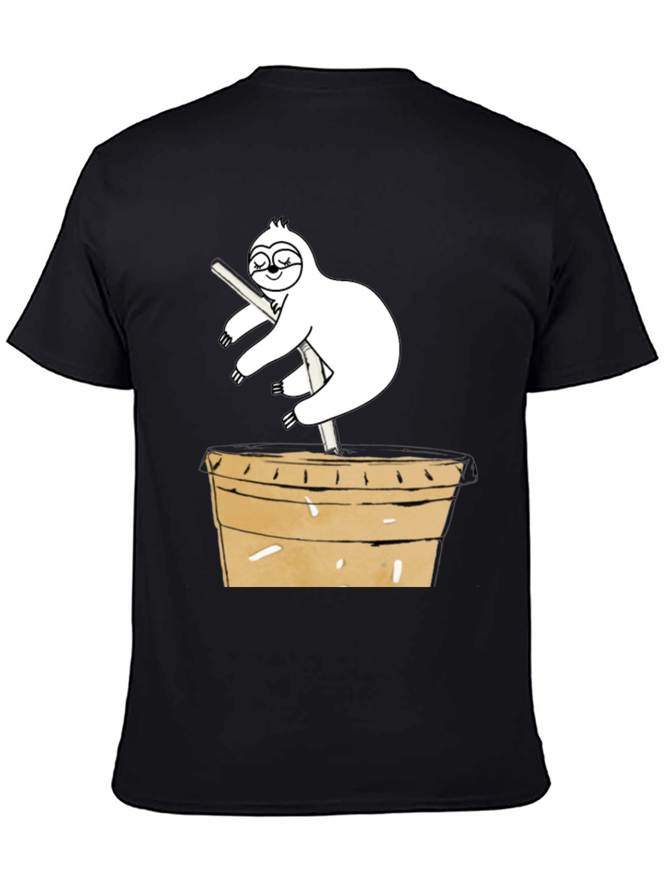 Sloth on Coffee Cup Graphic Tee - Unique Design