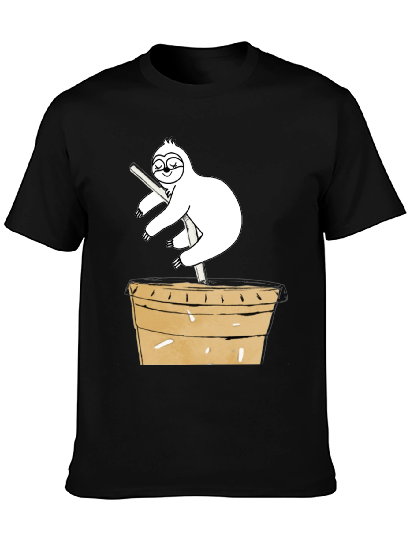 Sloth on Coffee Cup Graphic Tee - Unique Design