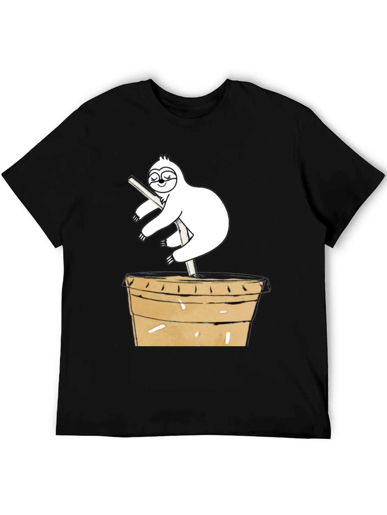 Sloth on Coffee Cup Graphic Tee - Unique Design
