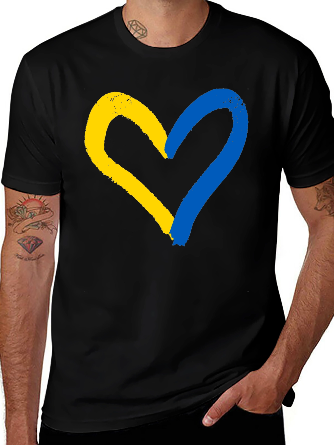 Ukraine Flag Heart T-Shirt - Support Ukraine