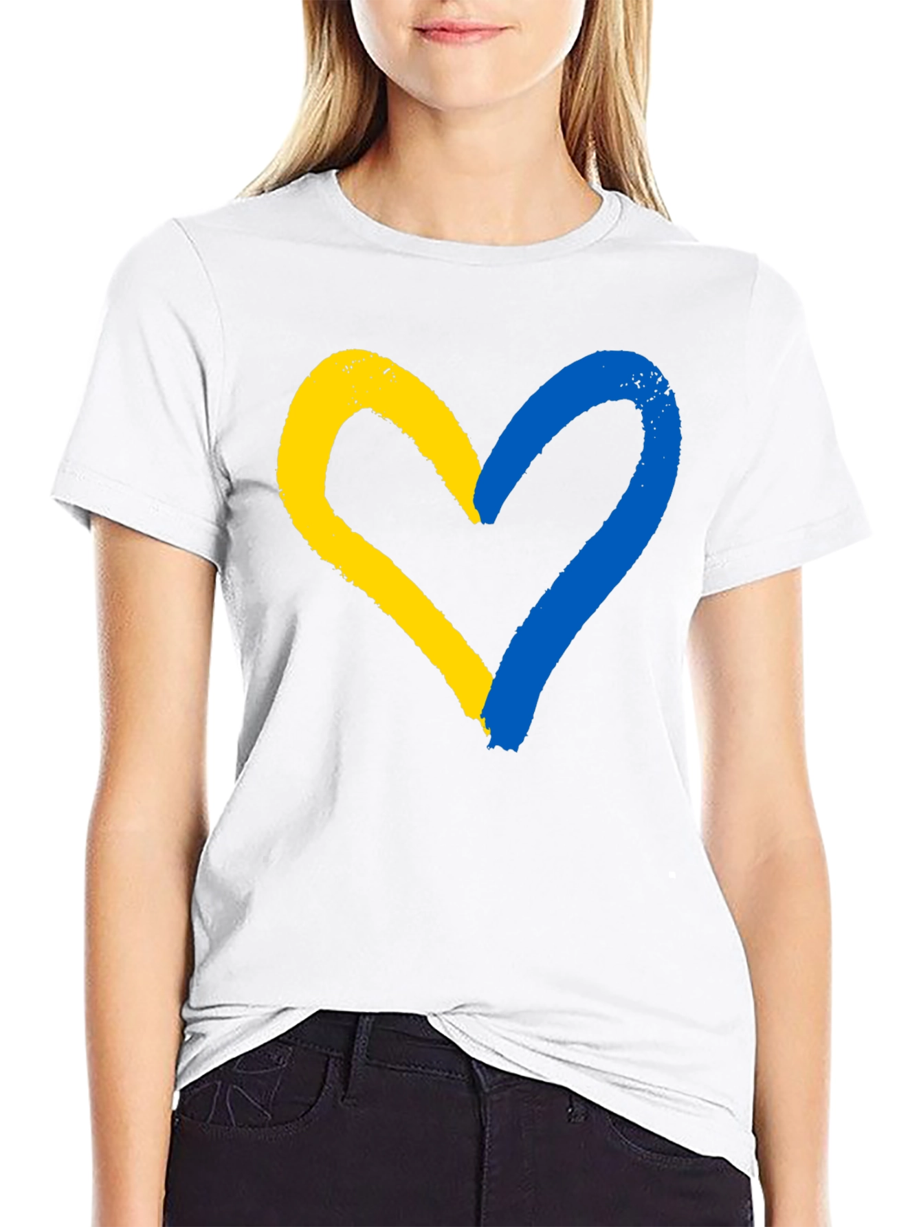 Ukraine Flag Heart T-Shirt - Support Ukraine