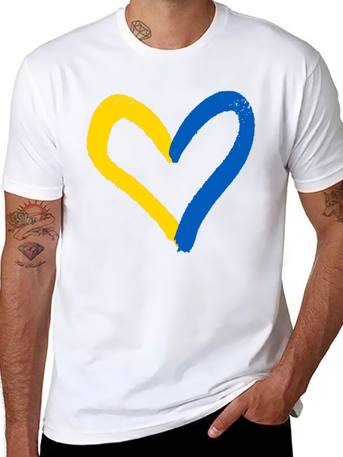Ukraine Flag Heart T-Shirt - Support Ukraine