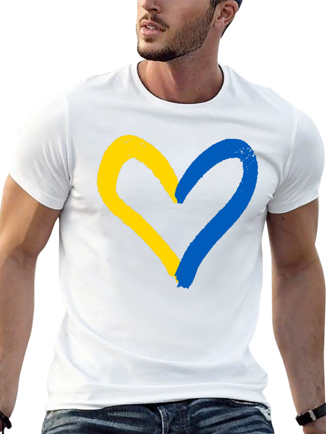 Ukraine Flag Heart T-Shirt - Support Ukraine
