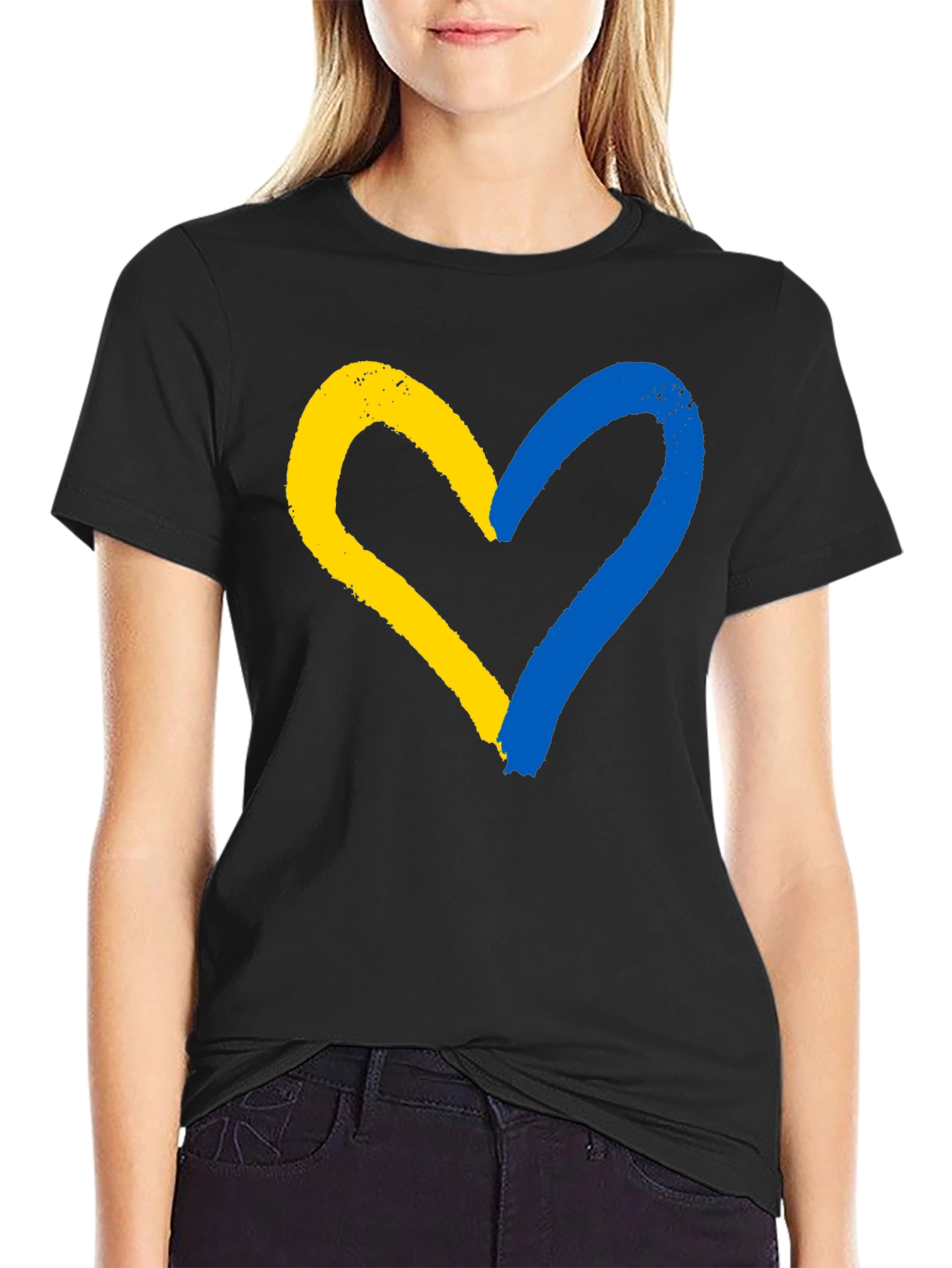 Ukraine Flag Heart T-Shirt - Support Ukraine