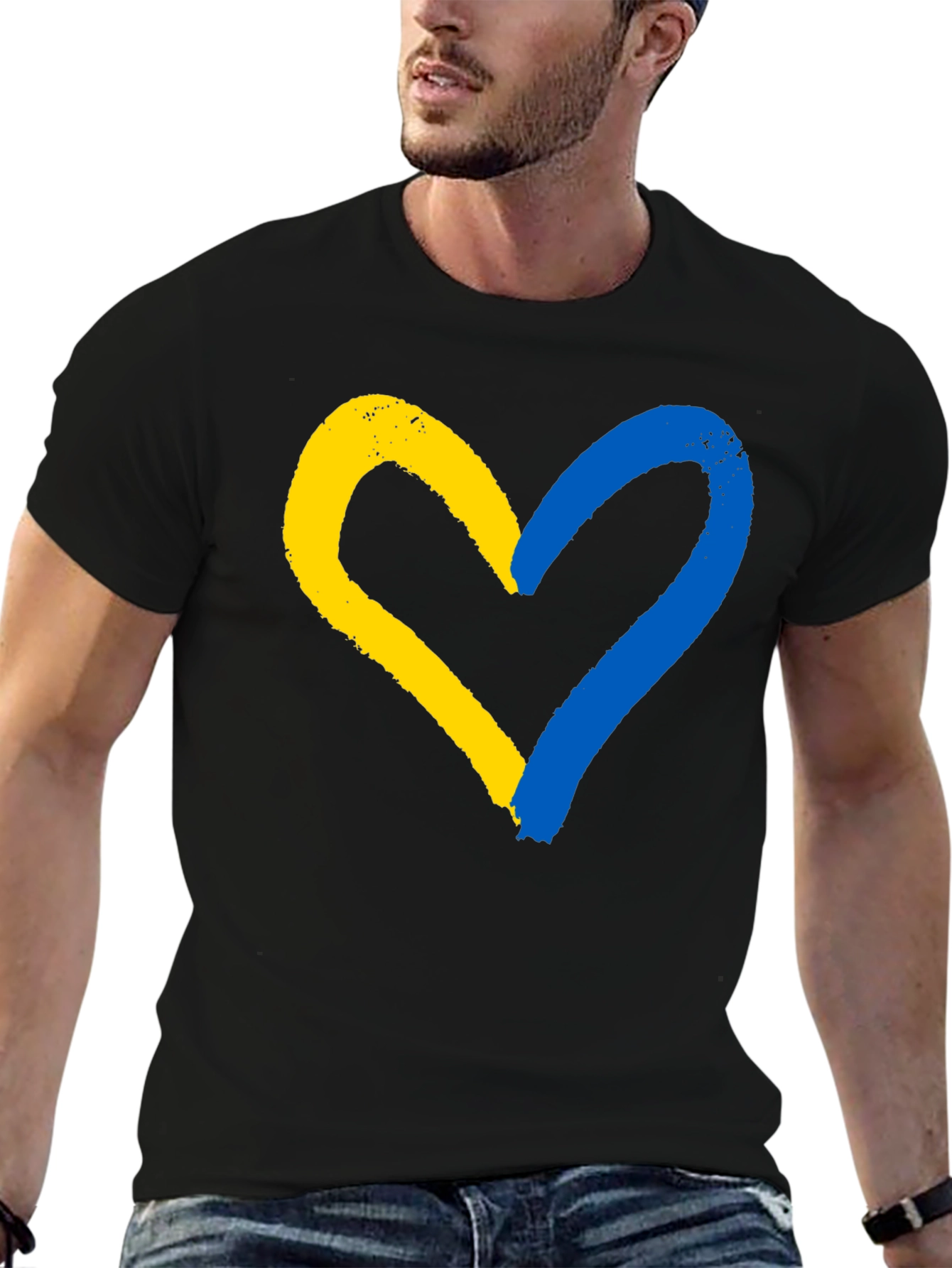 Ukraine Flag Heart T-Shirt - Support Ukraine