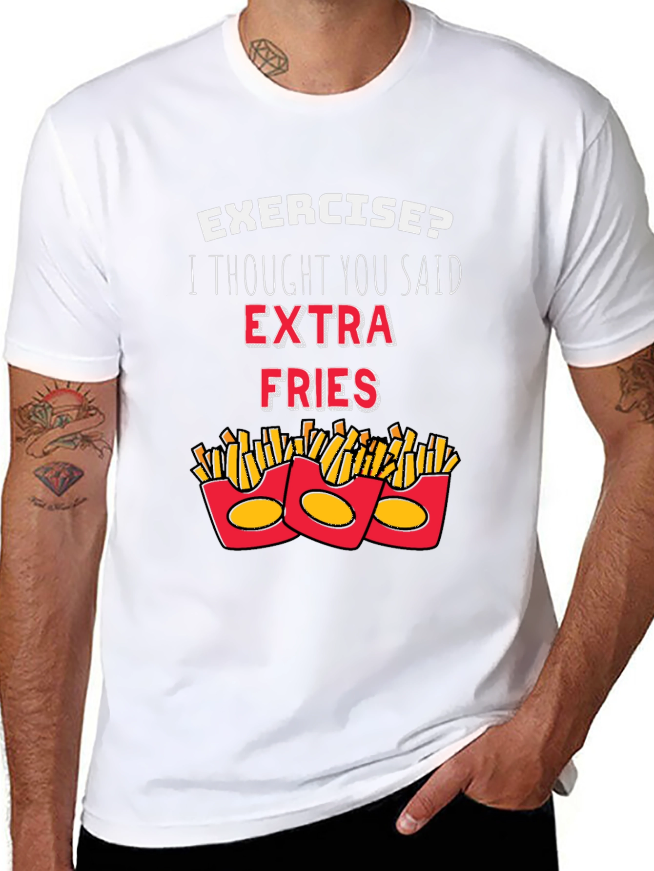 Funny Extra Fries T-Shirt Foodie Gift