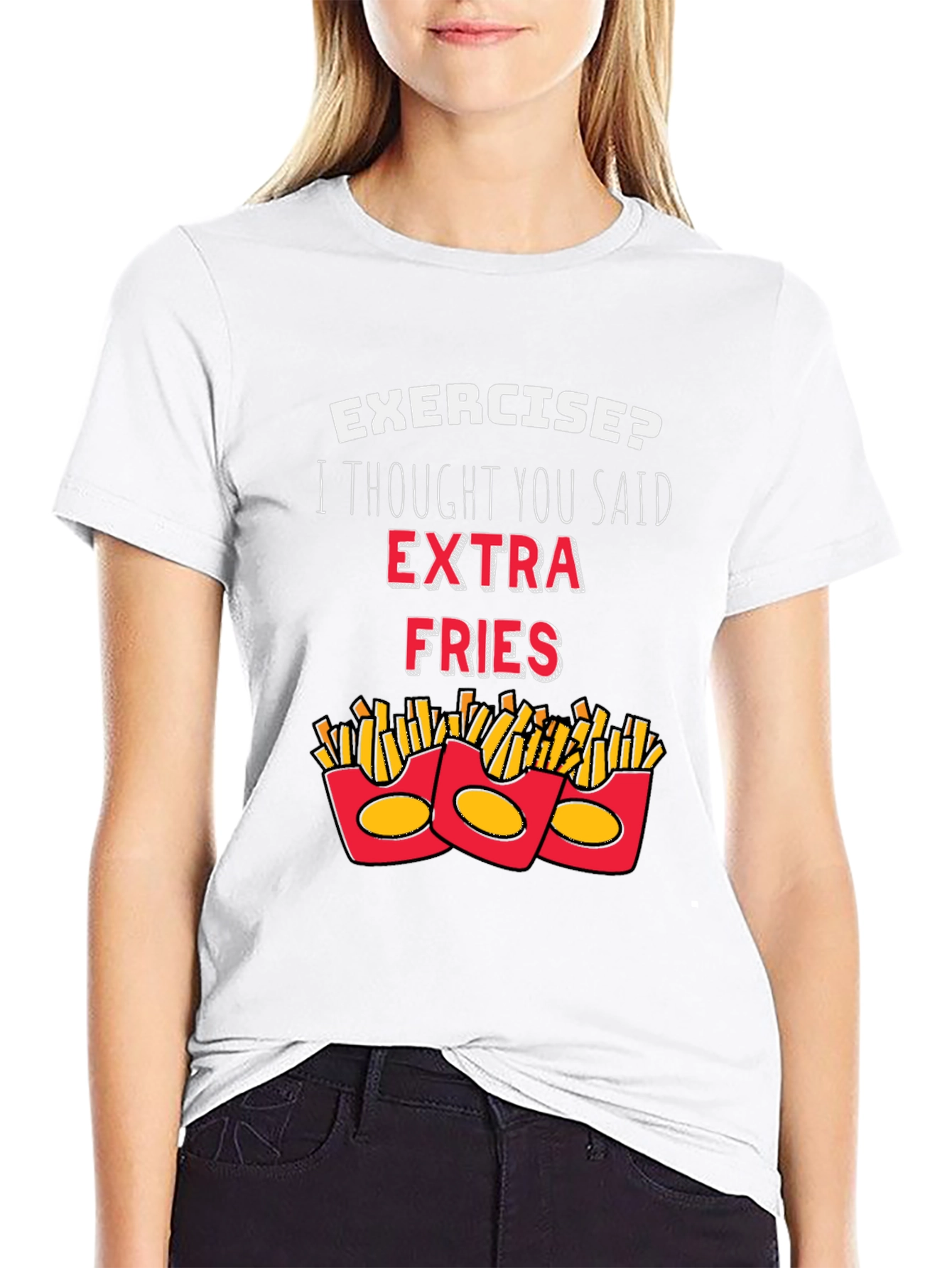 Funny Extra Fries T-Shirt Foodie Gift