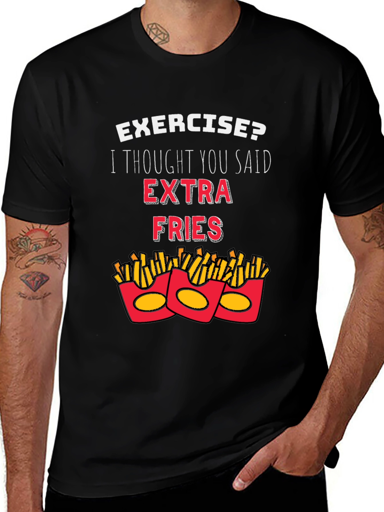 Funny Extra Fries T-Shirt Foodie Gift