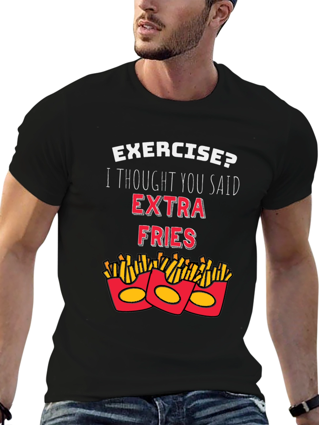 Funny Extra Fries T-Shirt Foodie Gift