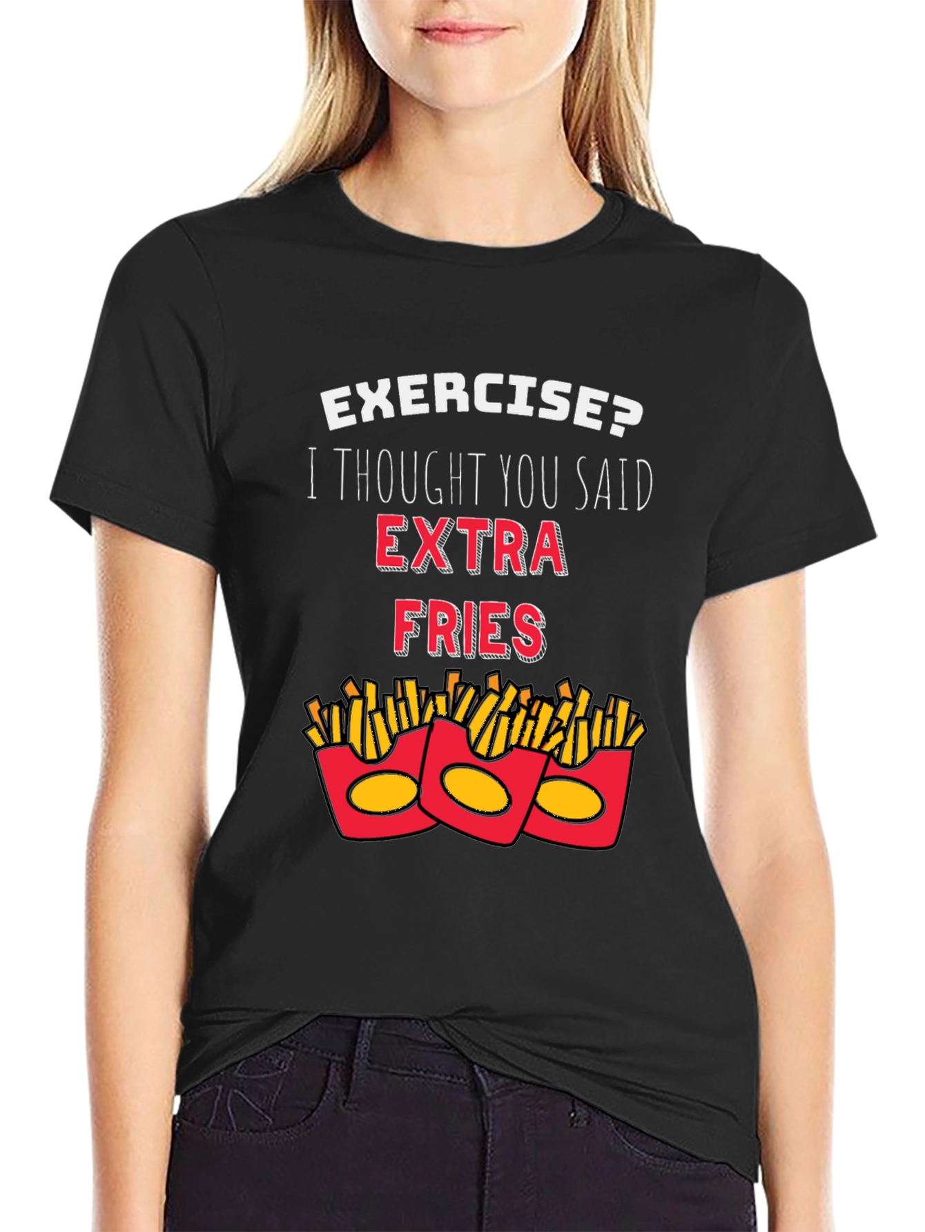 Funny Extra Fries T-Shirt Foodie Gift