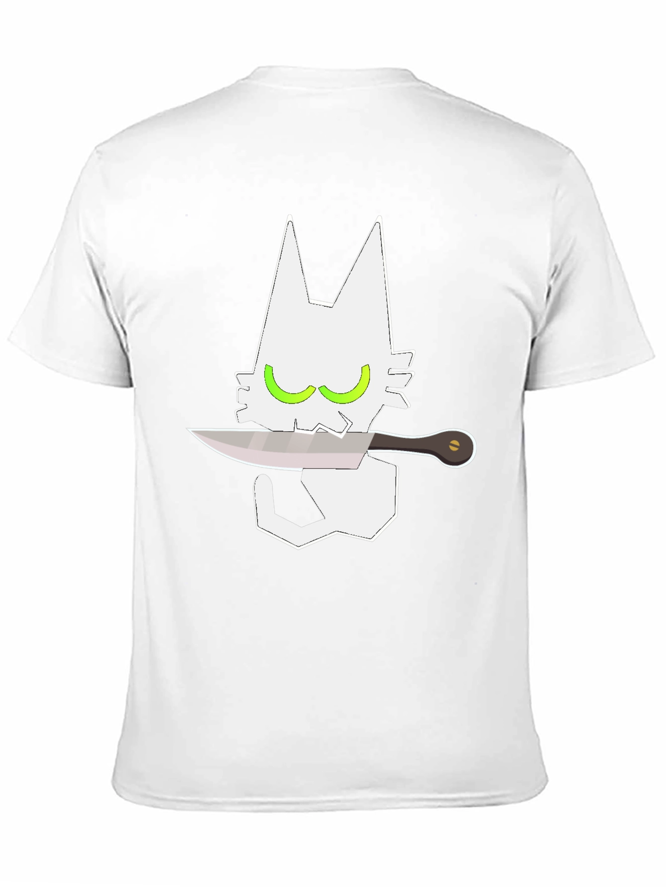 Cat With Knife Graphic Tee - Mens Black T-Shirt