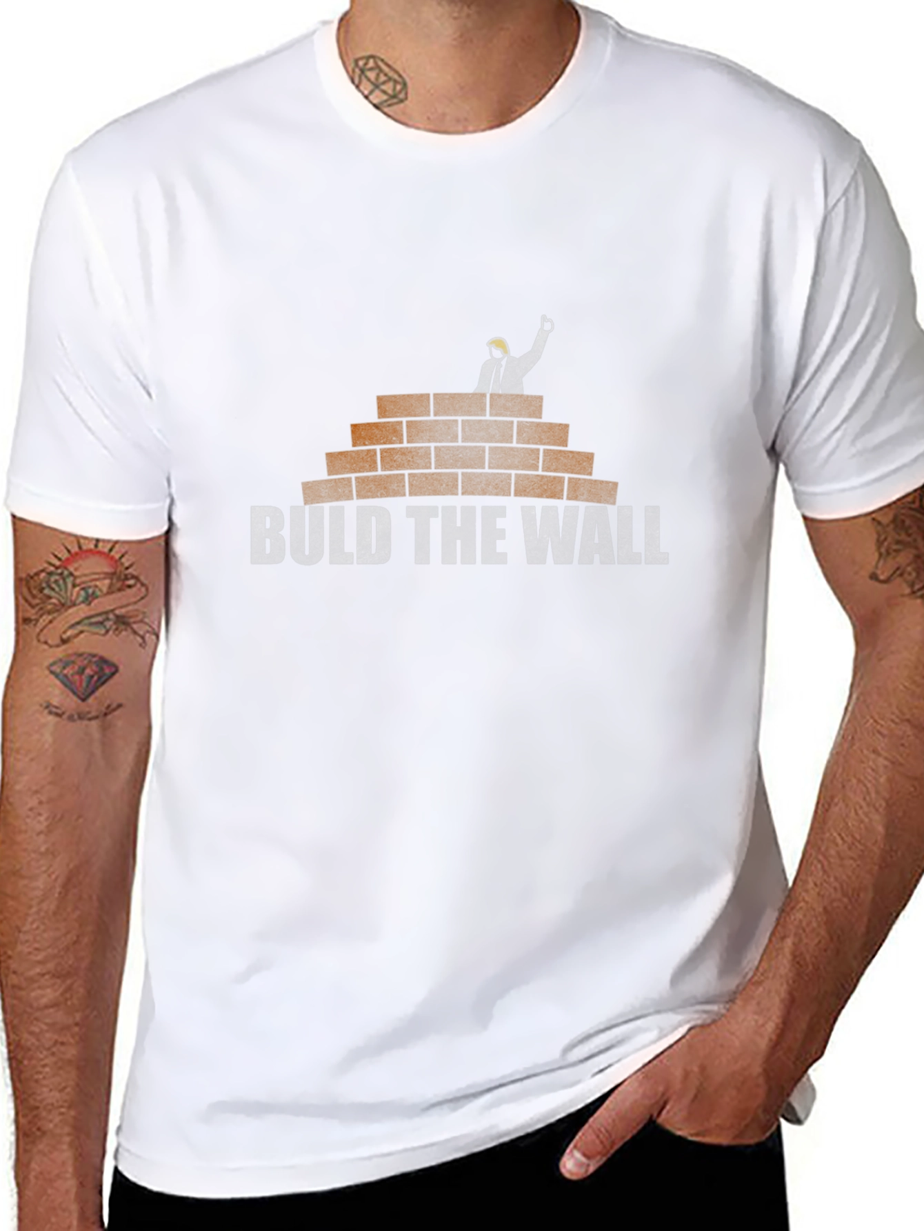 Build The Wall T-Shirt: Political Humor Tee