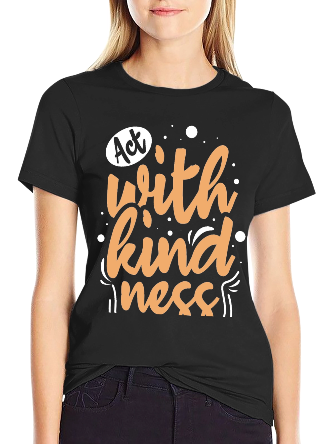 Act With Kindness Graphic Tee - Black
