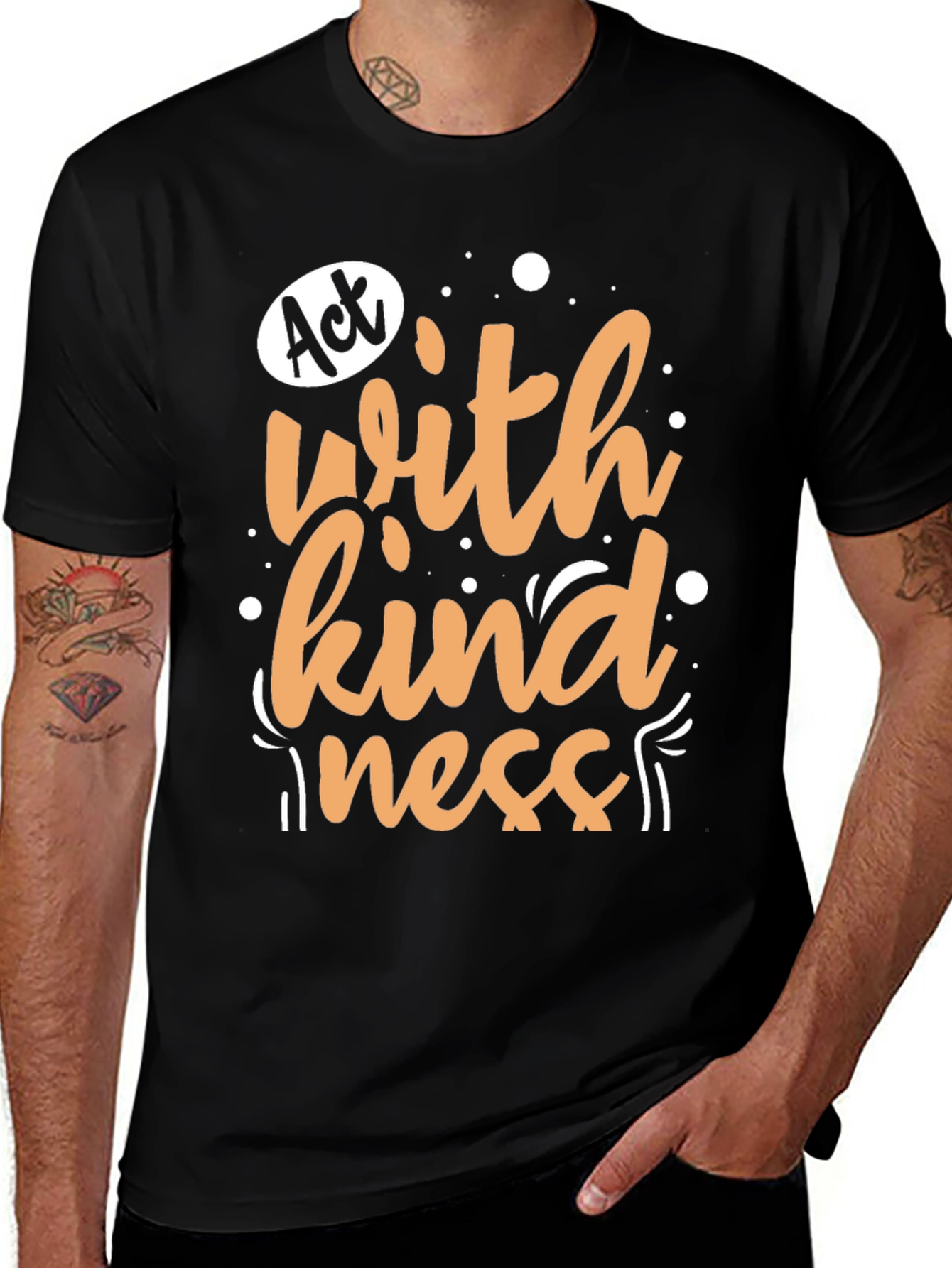 Act With Kindness Graphic Tee - Black