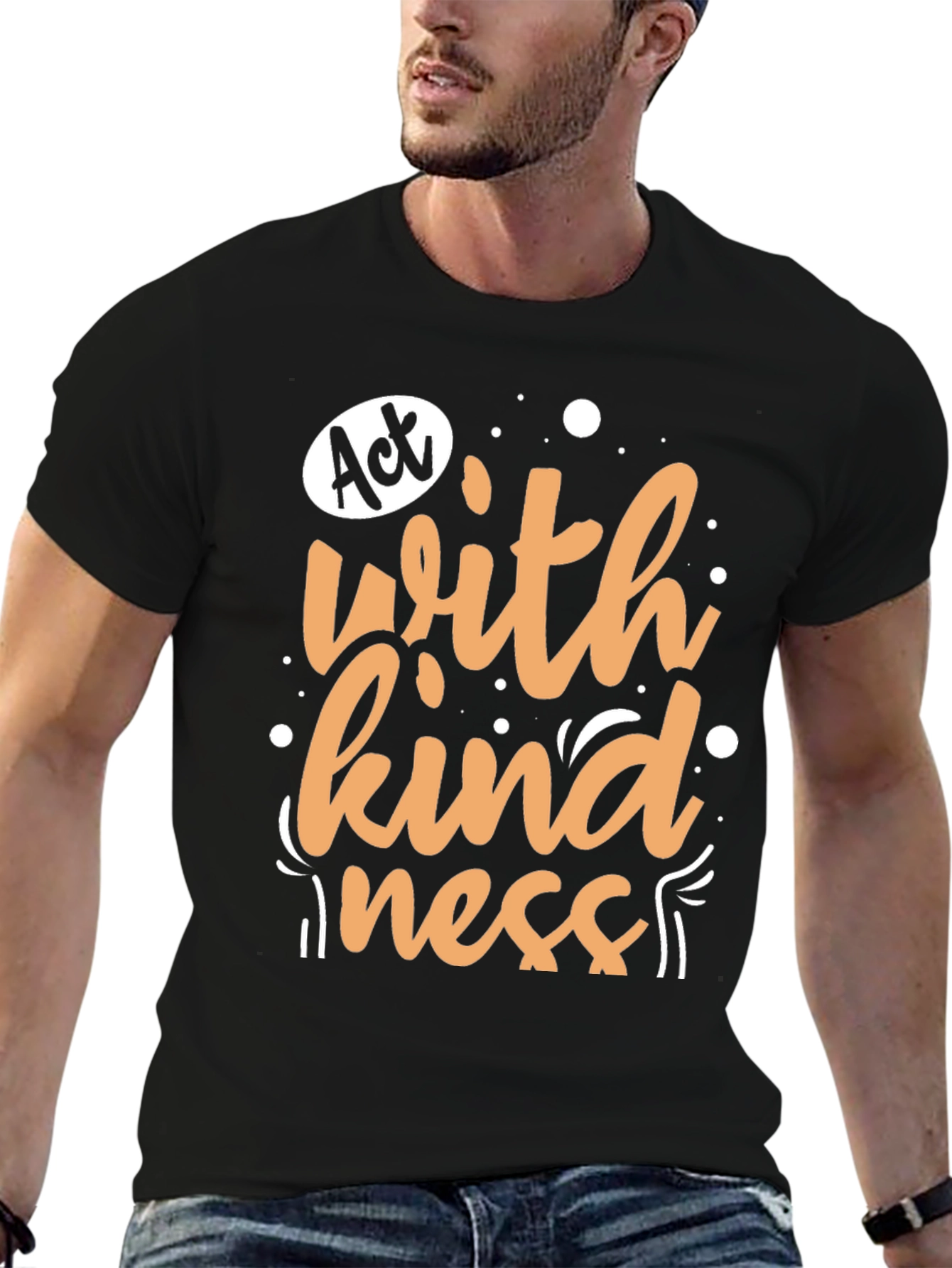 Act With Kindness Graphic Tee - Black