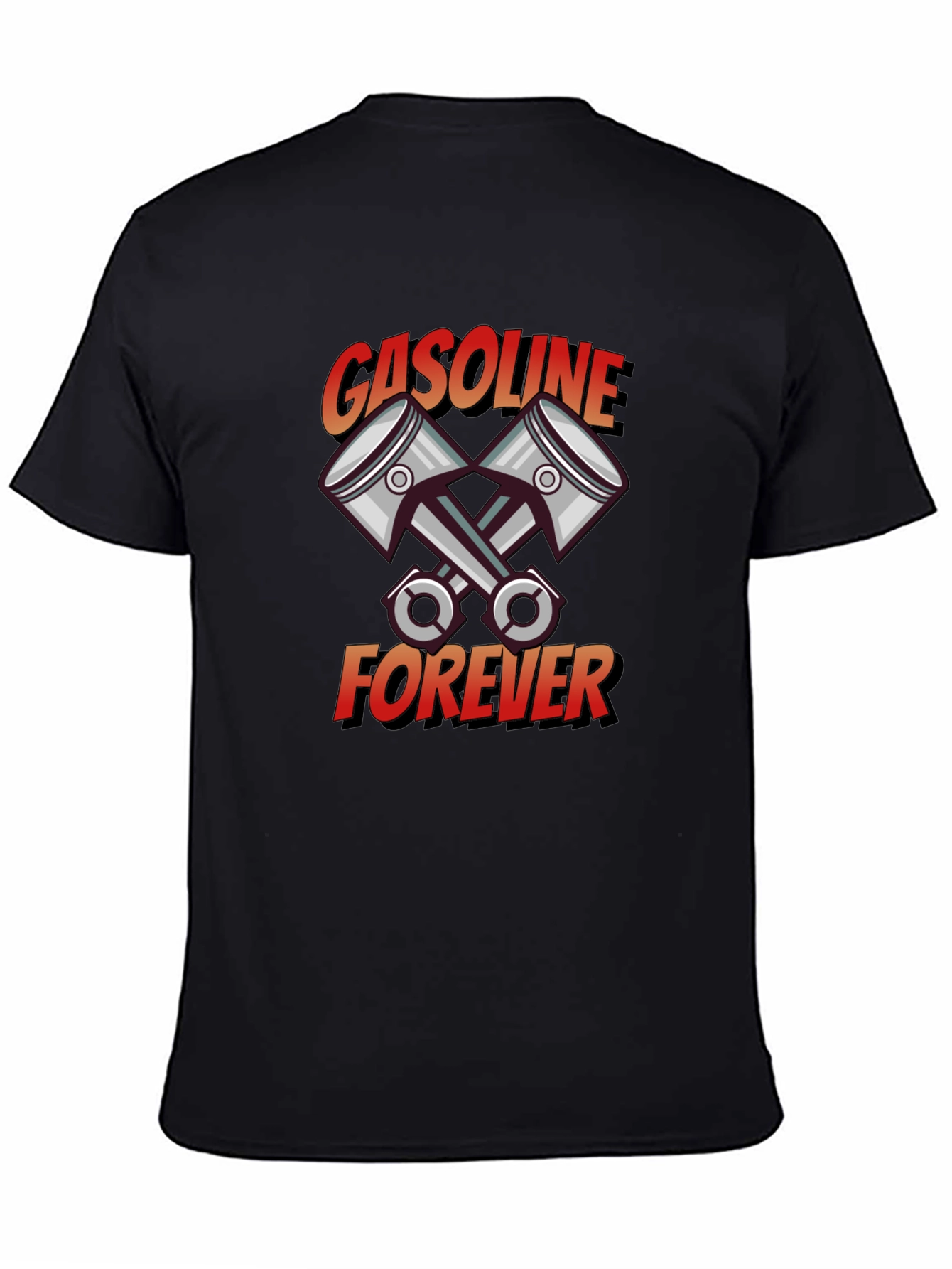 Gasoline Forever Black Graphic T-Shirt