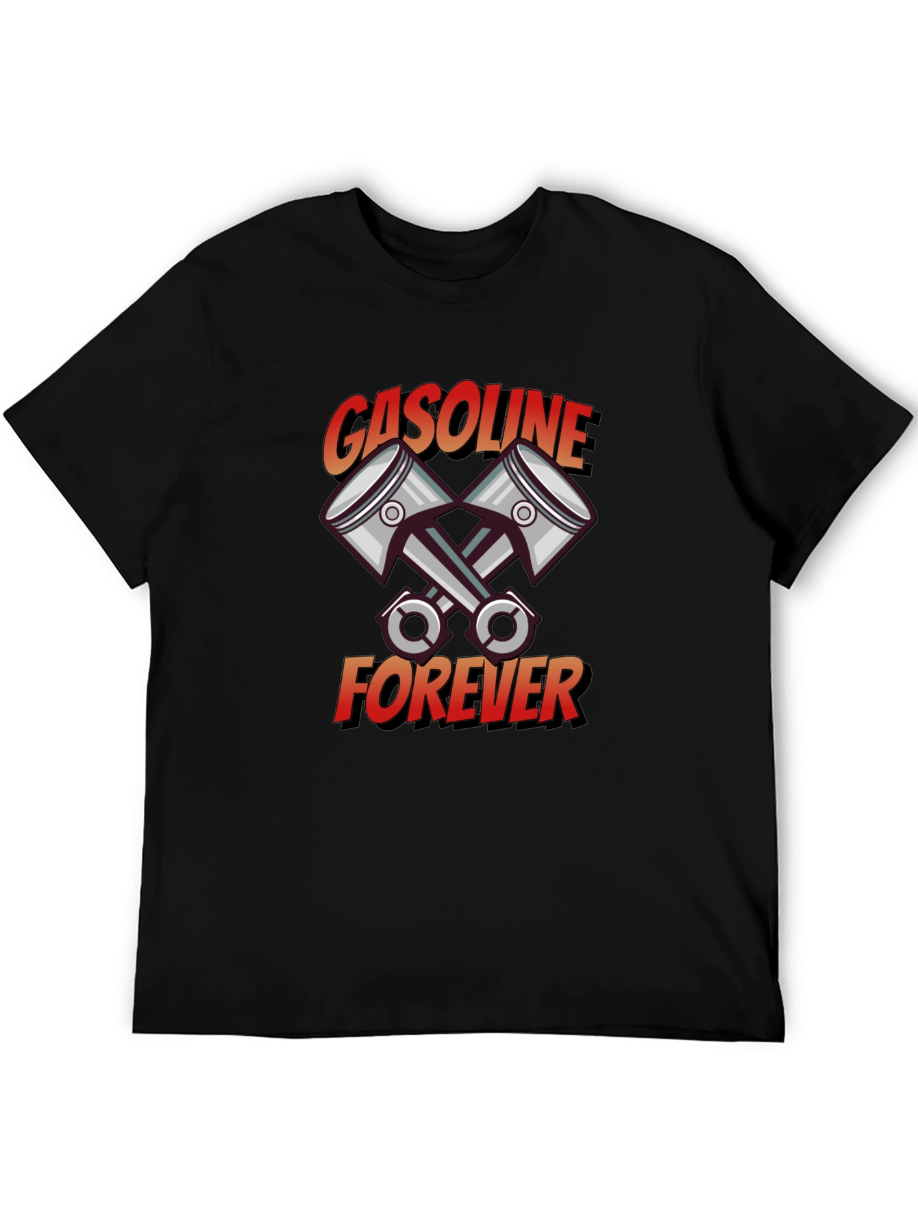 Gasoline Forever Black Graphic T-Shirt