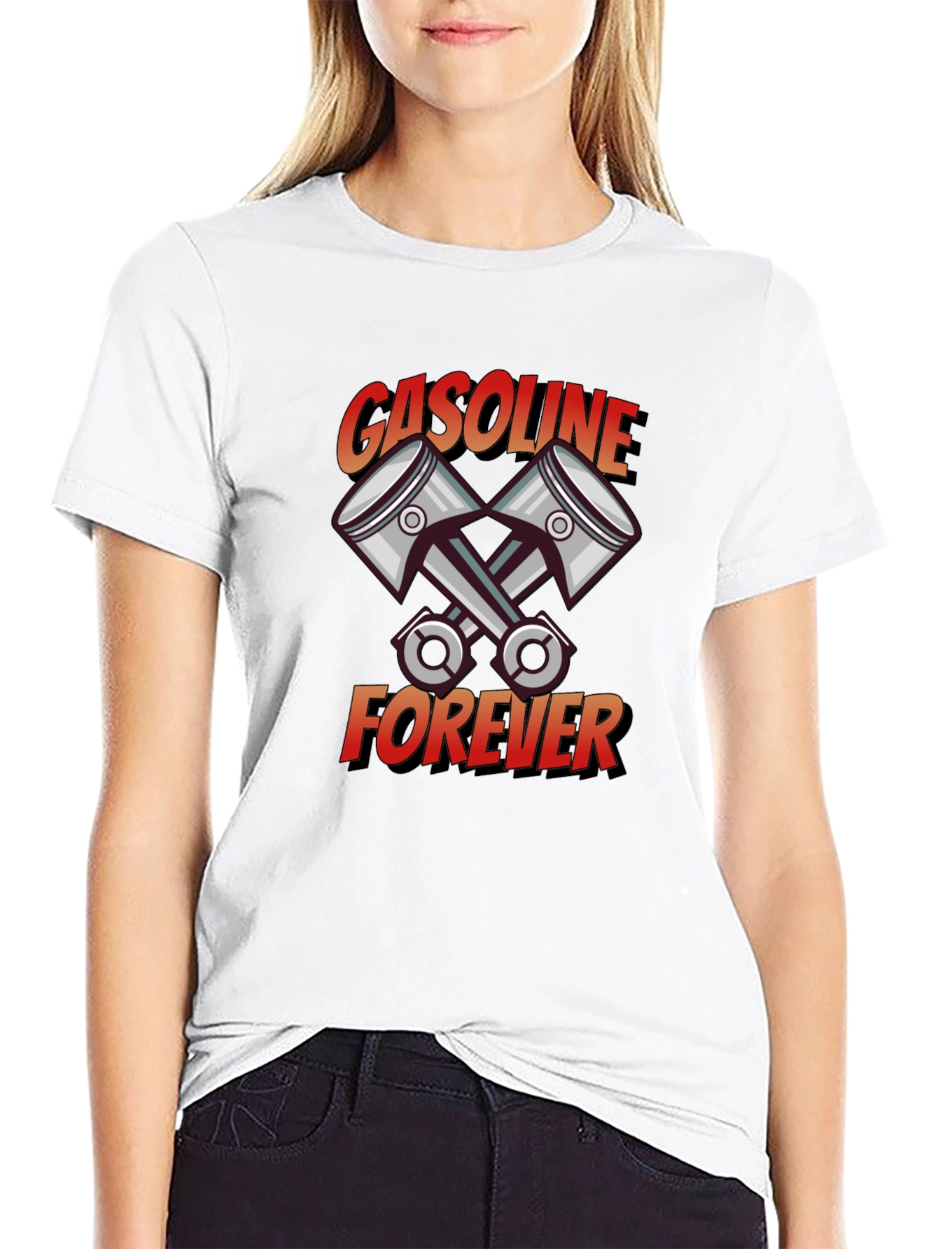 Gasoline Forever Black Graphic T-Shirt