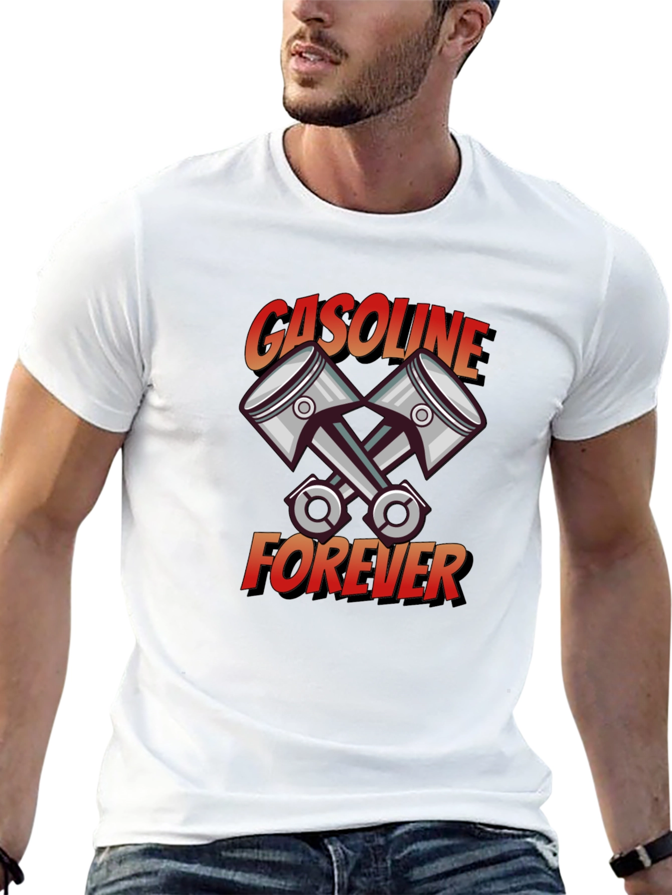 Gasoline Forever Black Graphic T-Shirt