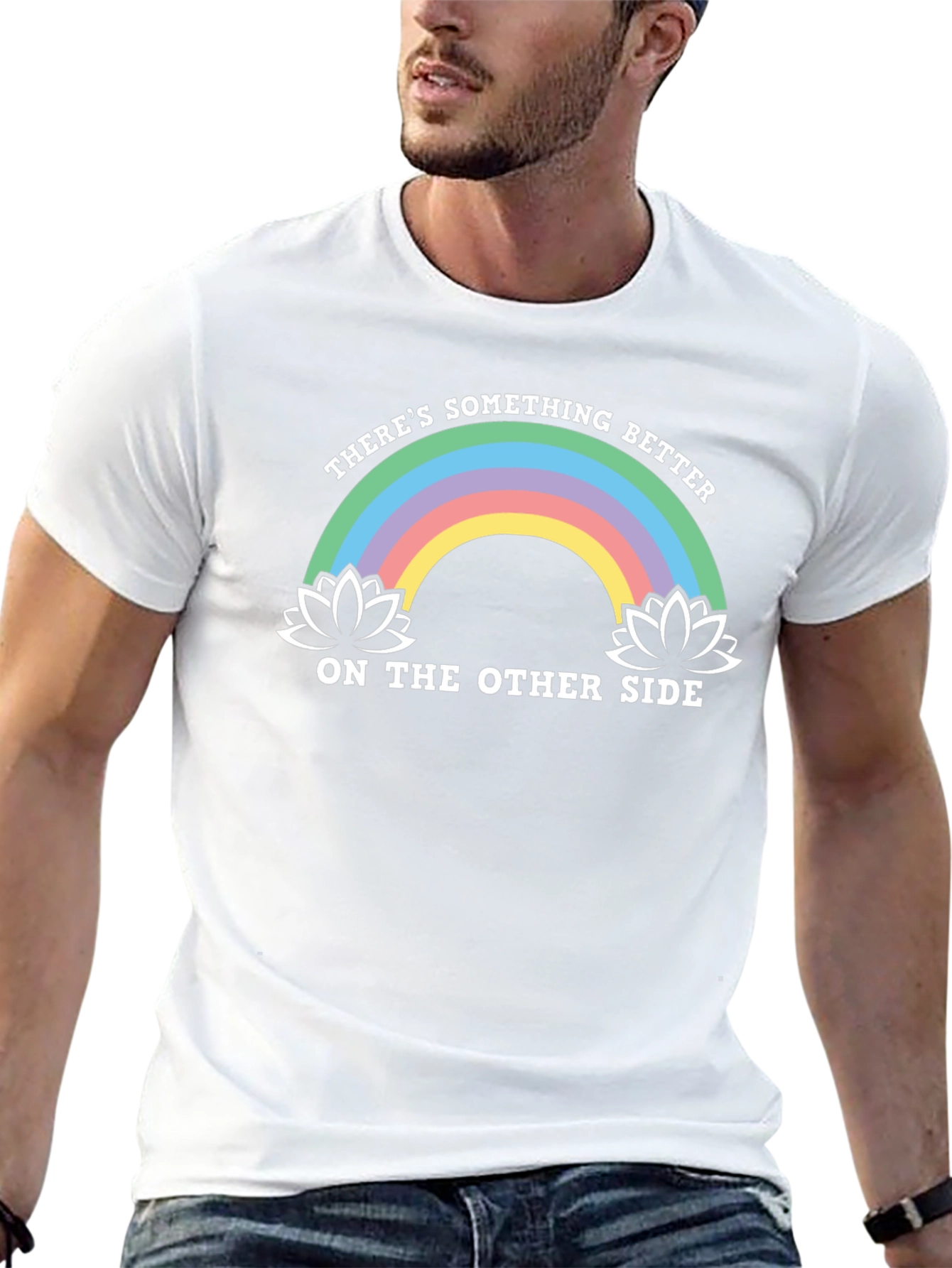 Rainbow Lotus Something Better Black T-Shirt