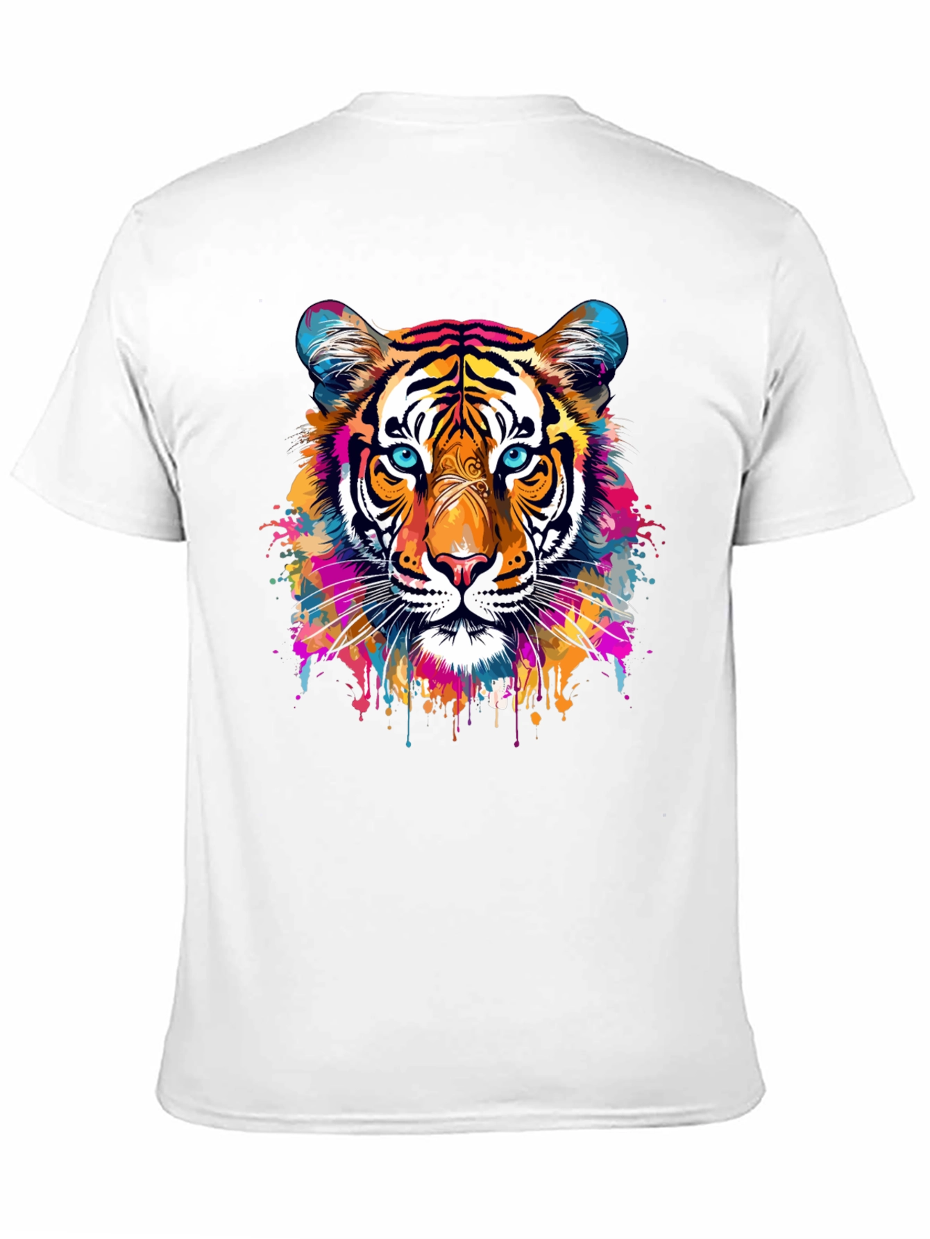Vibrant Tiger Graphic Black T-Shirt