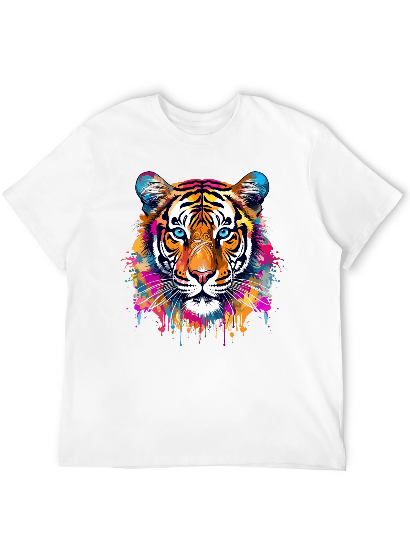 Vibrant Tiger Graphic Black T-Shirt