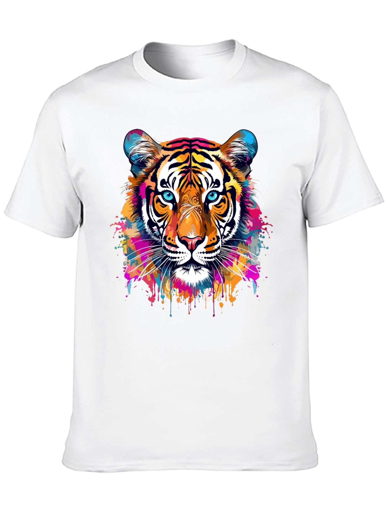 Vibrant Tiger Graphic Black T-Shirt