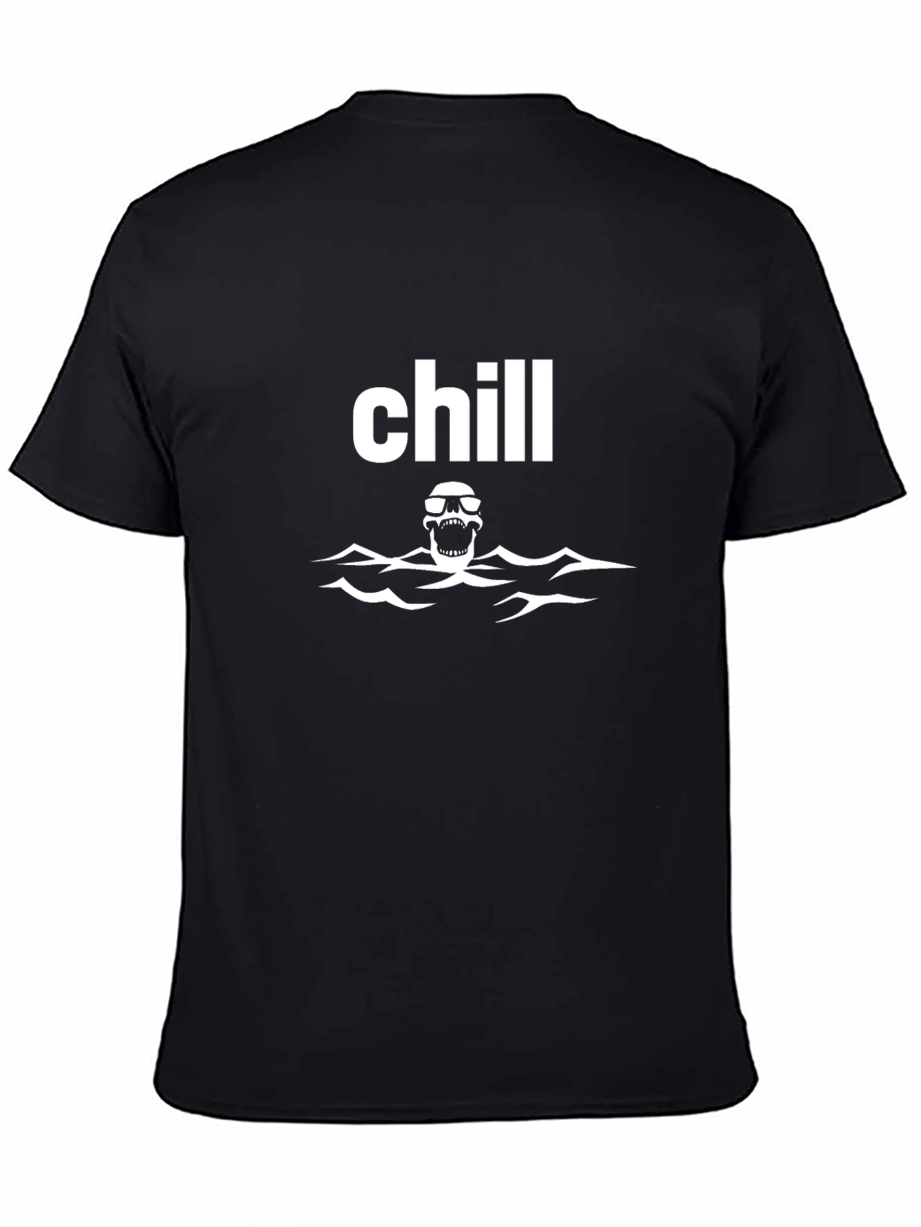 Chill Skull Graphic Tee - Black Cotton T-Shirt