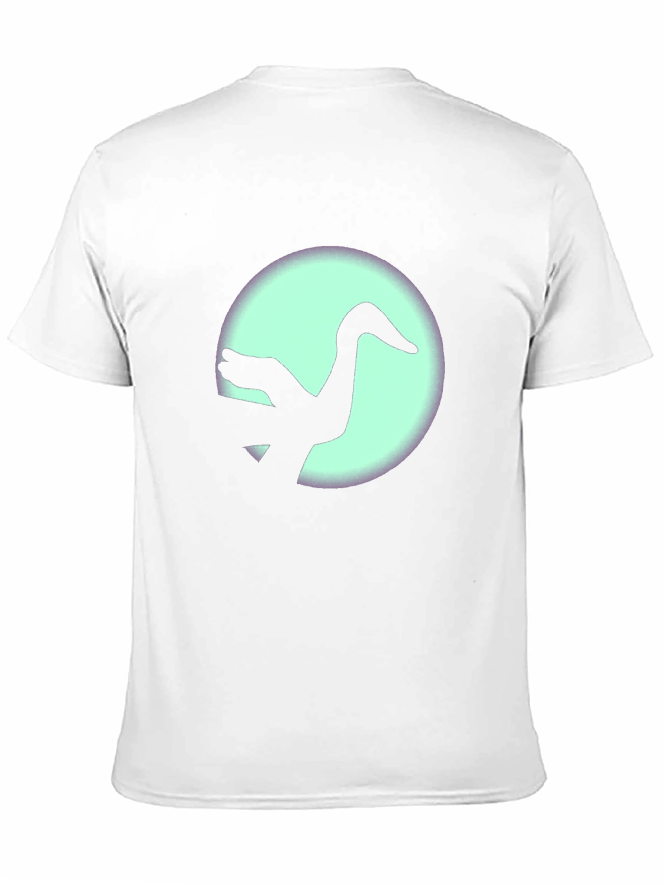 Black T-Shirt with Crane Silhouette Graphic Print