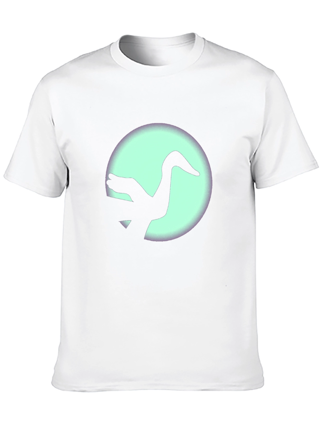 Black T-Shirt with Crane Silhouette Graphic Print