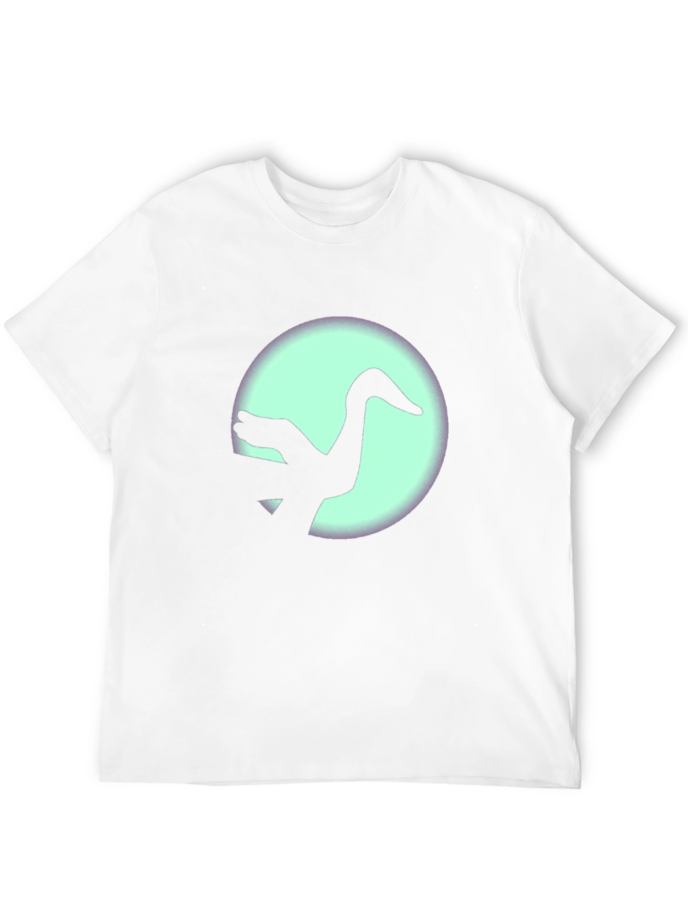Black T-Shirt with Crane Silhouette Graphic Print