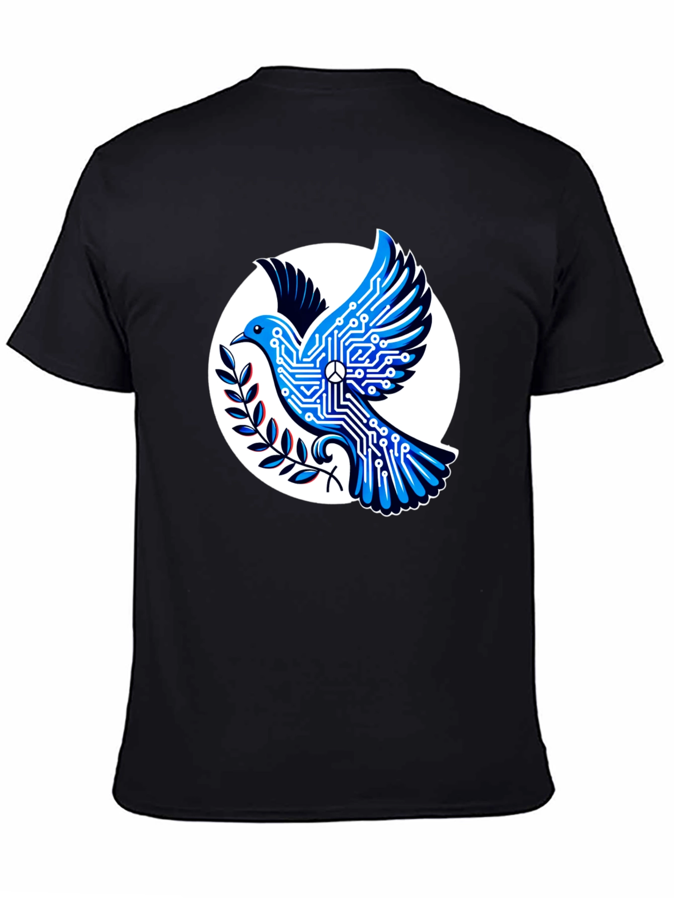 Tech Peace Dove Black T-Shirt