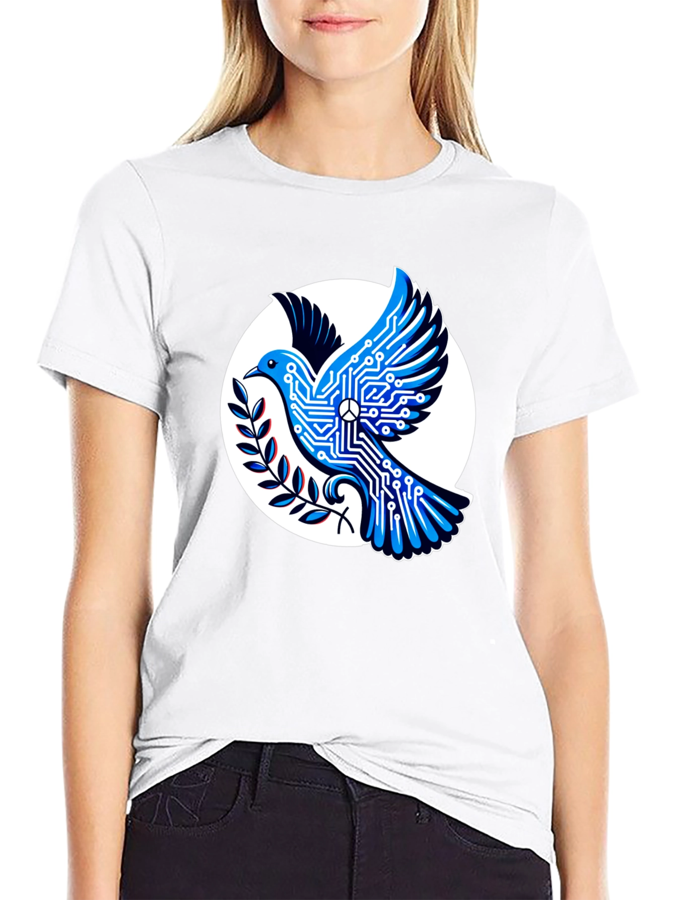 Tech Peace Dove Black T-Shirt