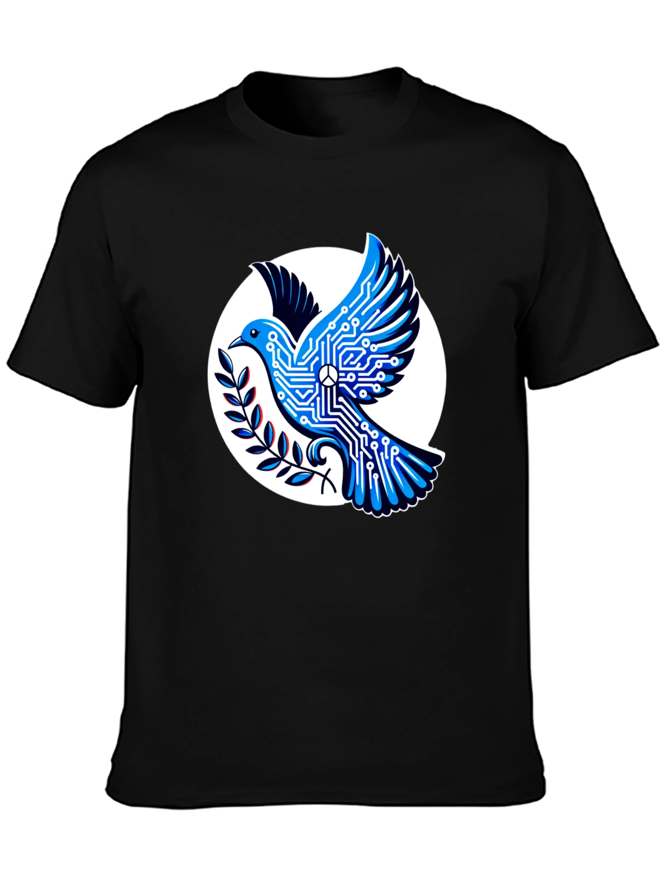 Tech Peace Dove Black T-Shirt