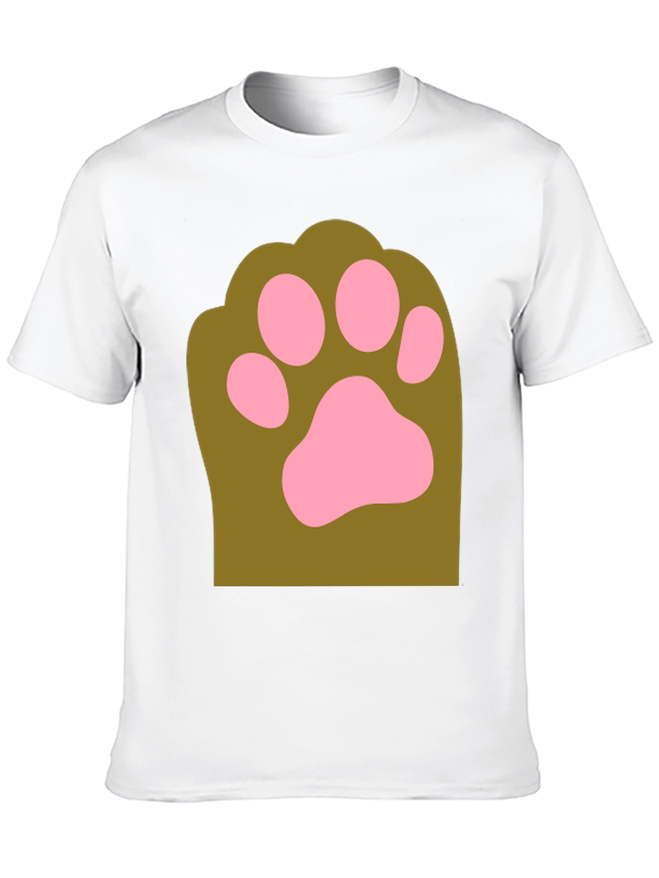 Cute Paw Print Graphic Tee - Mens Black T-Shirt