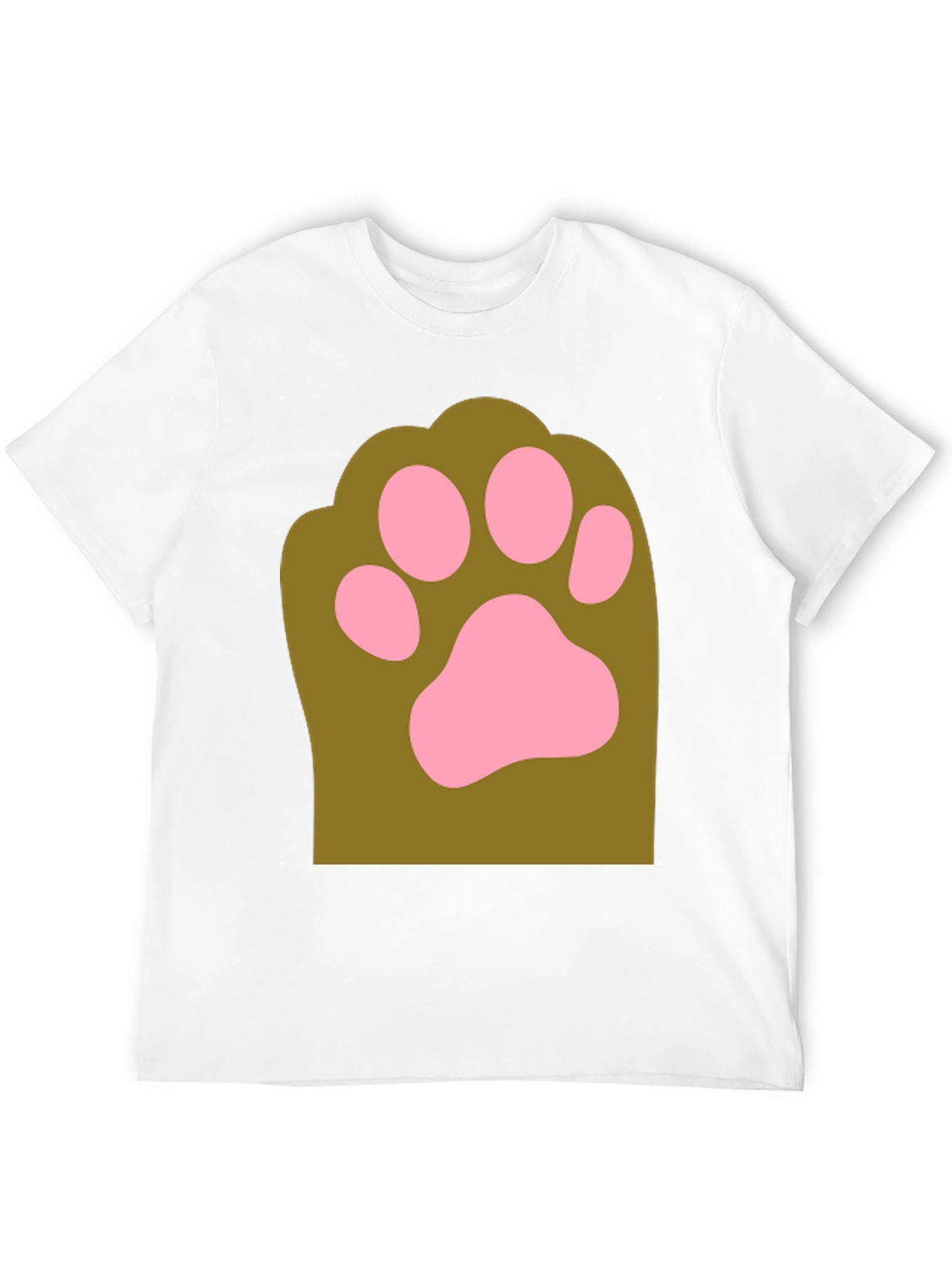 Cute Paw Print Graphic Tee - Mens Black T-Shirt