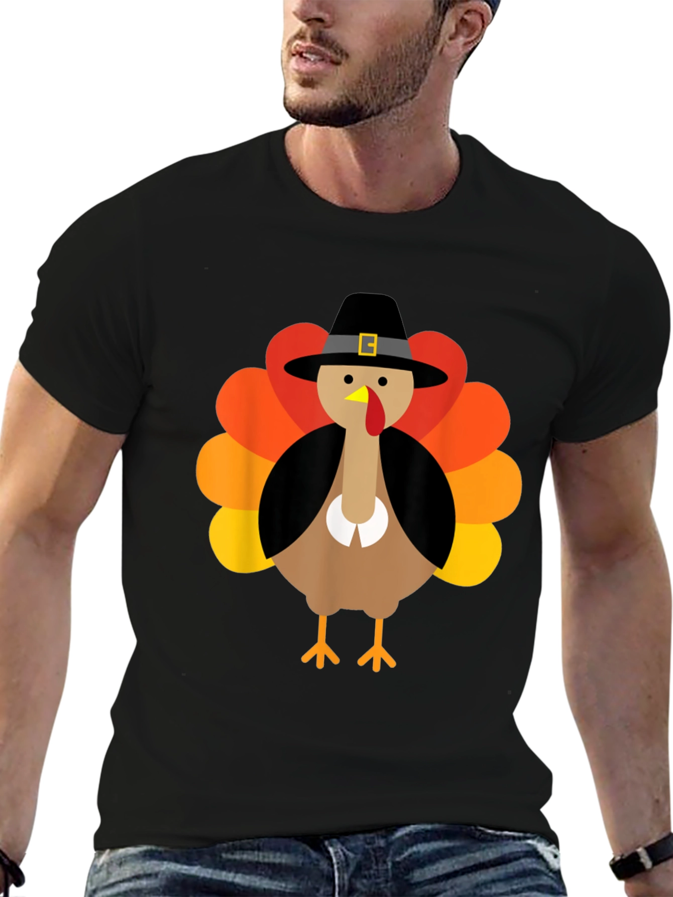 Thanksgiving Turkey Pilgrim Hat T-Shirt