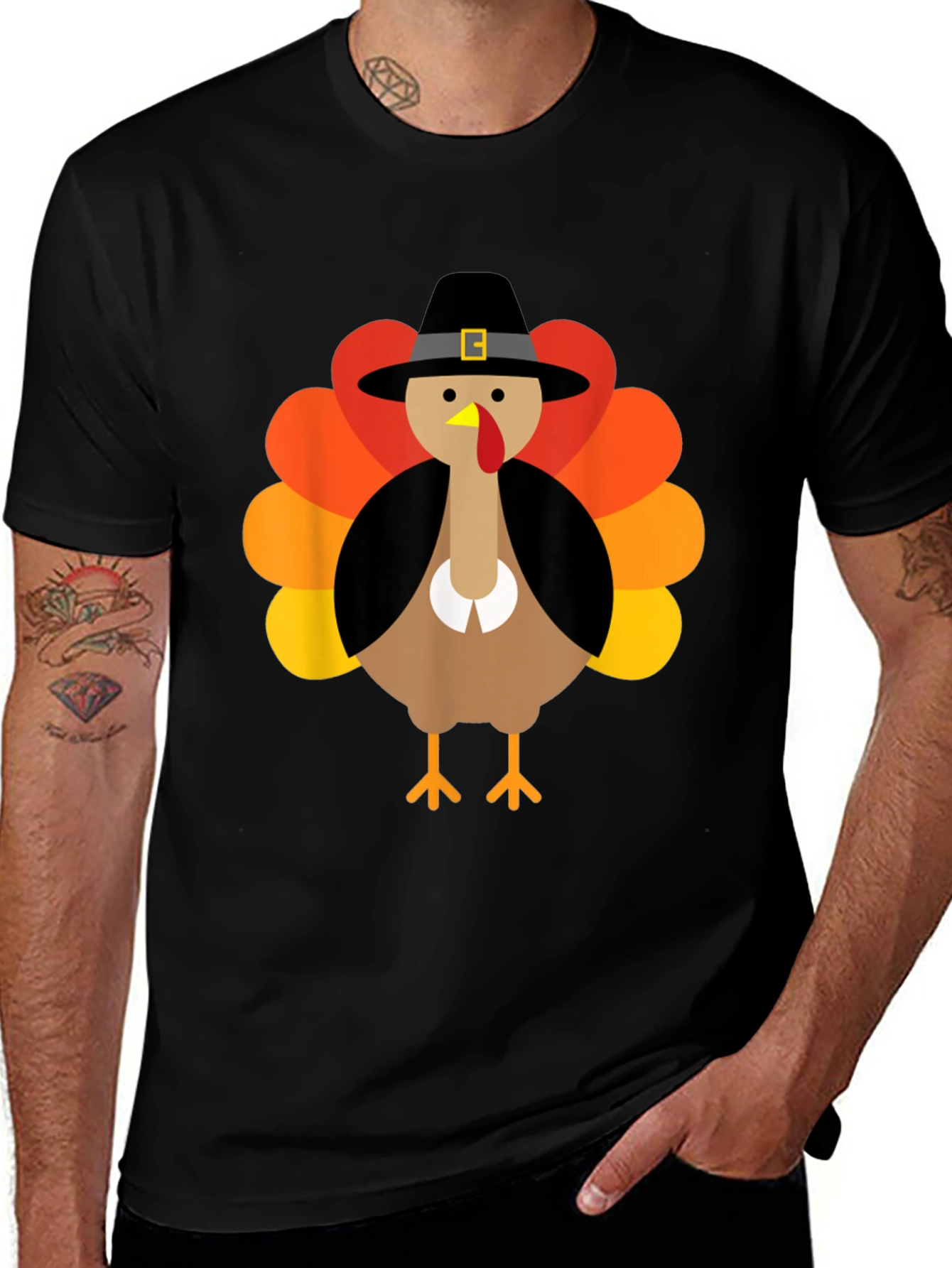 Thanksgiving Turkey Pilgrim Hat T-Shirt