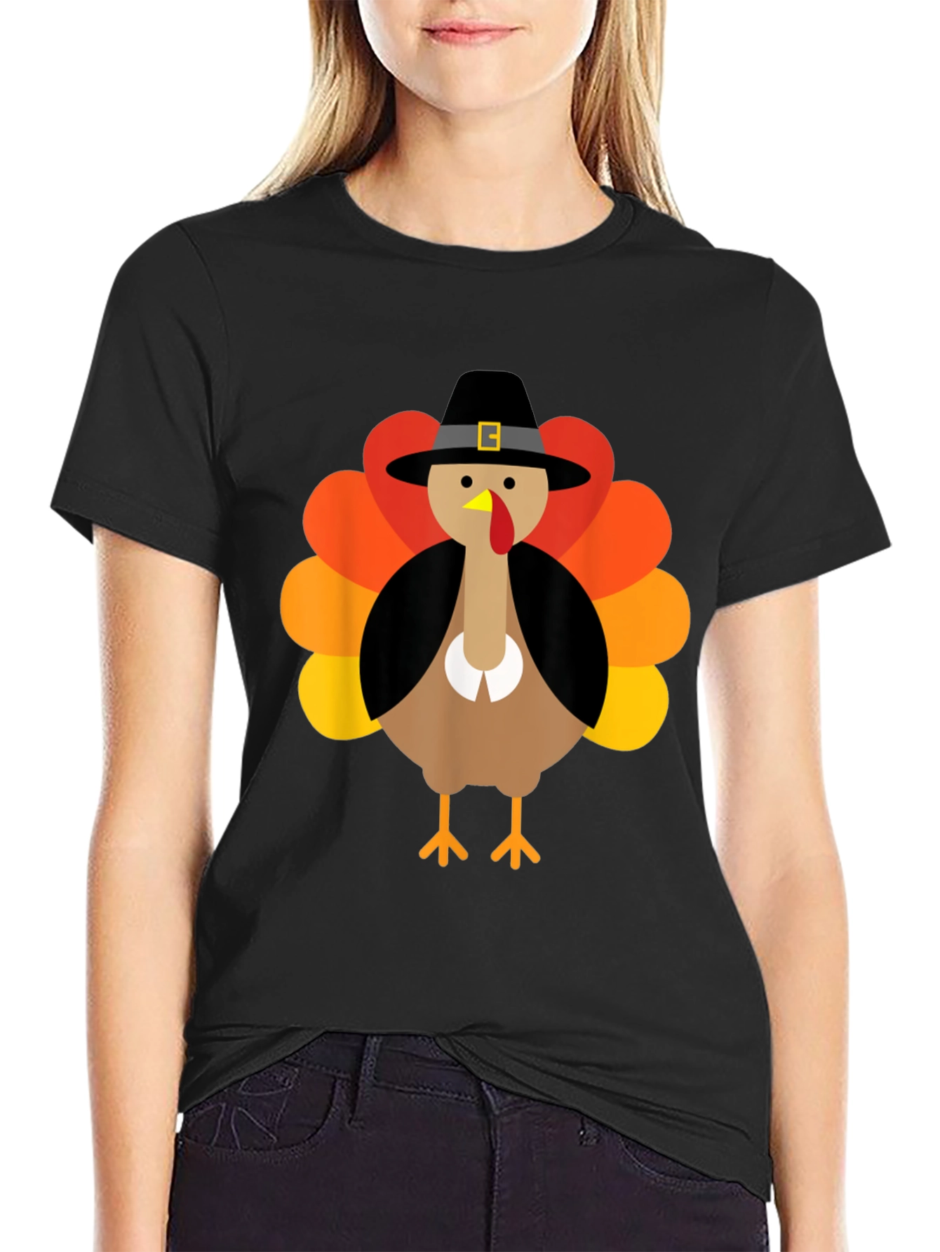 Thanksgiving Turkey Pilgrim Hat T-Shirt