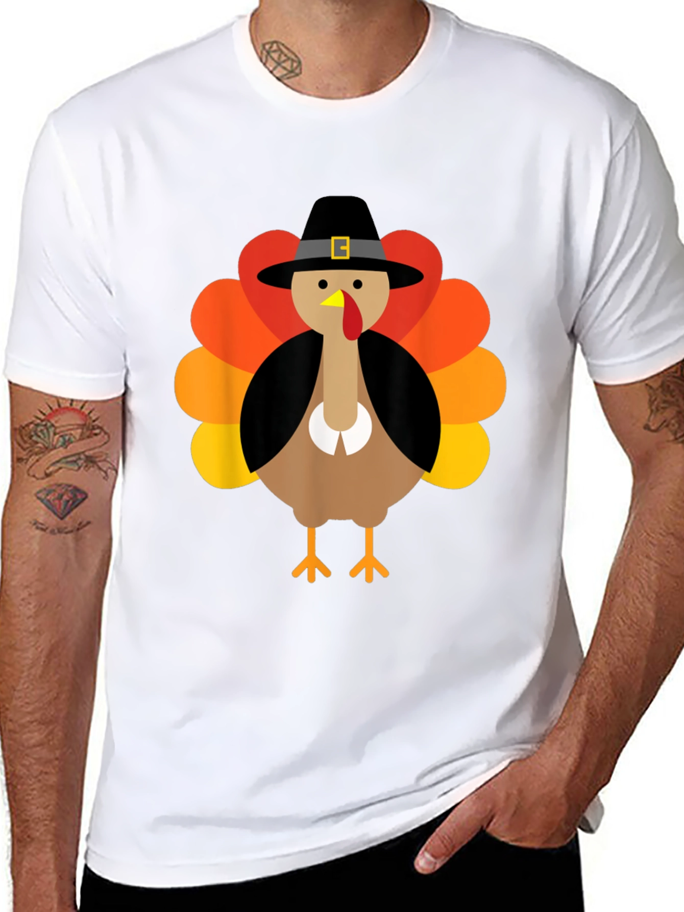 Thanksgiving Turkey Pilgrim Hat T-Shirt