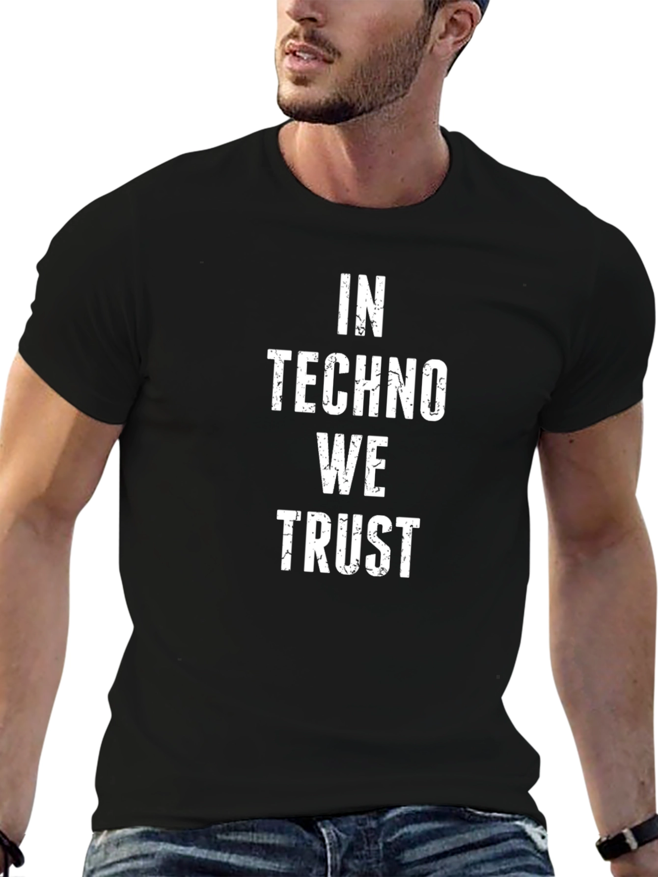 In Techno We Trust Black T-Shirt