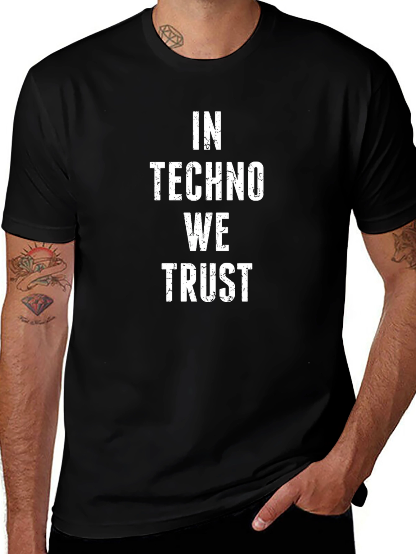 In Techno We Trust Black T-Shirt