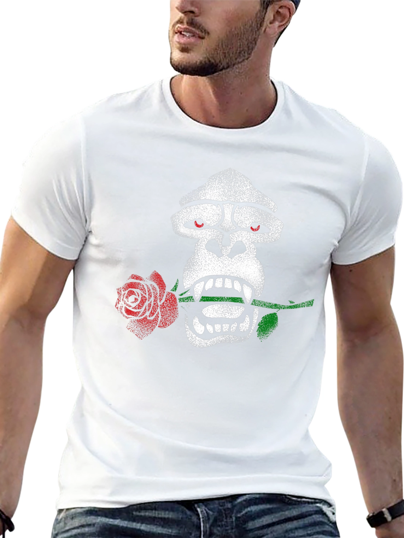 Gorilla Rose Graphic Tee - Mens Black T-Shirt