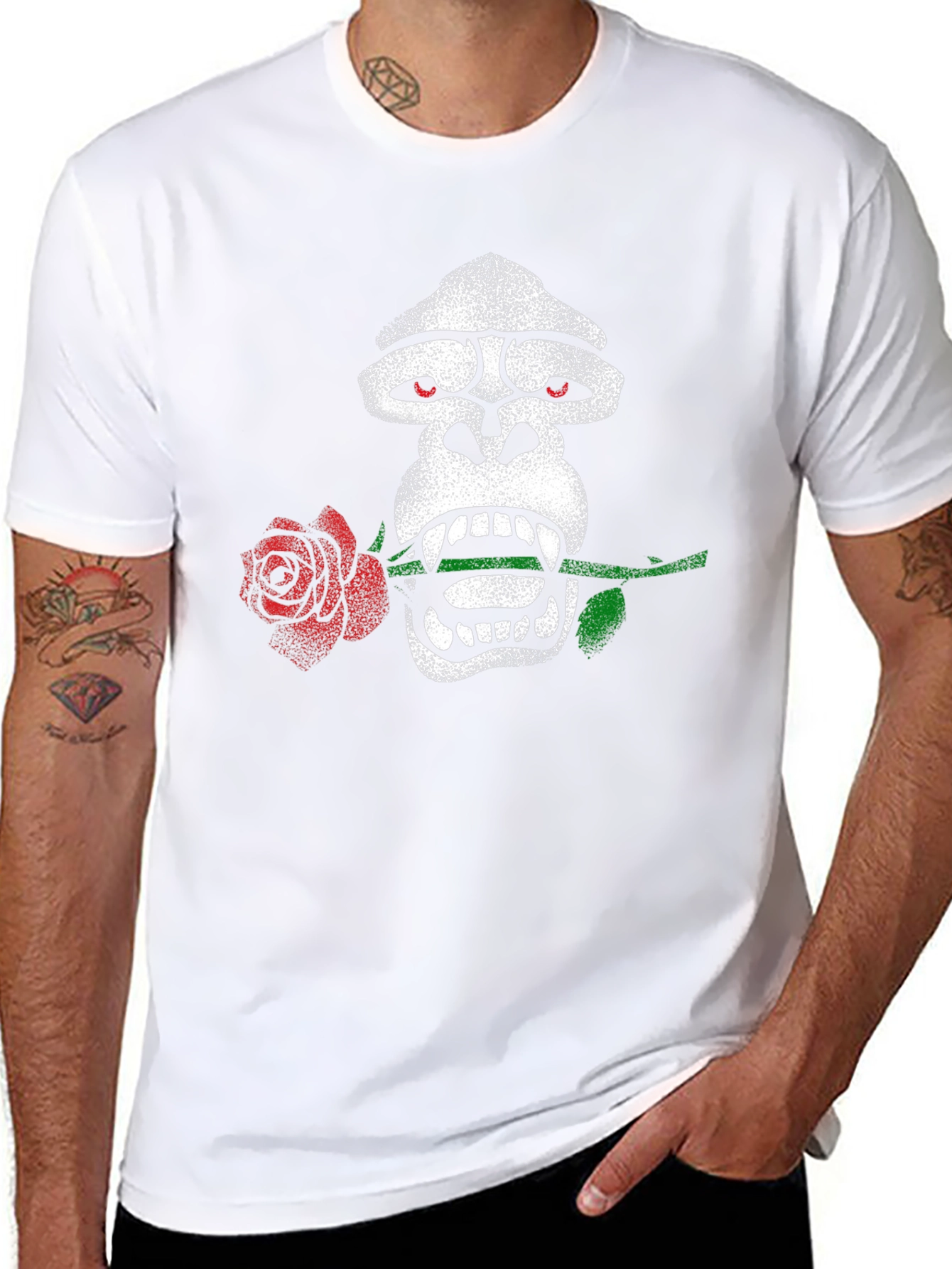 Gorilla Rose Graphic Tee - Mens Black T-Shirt