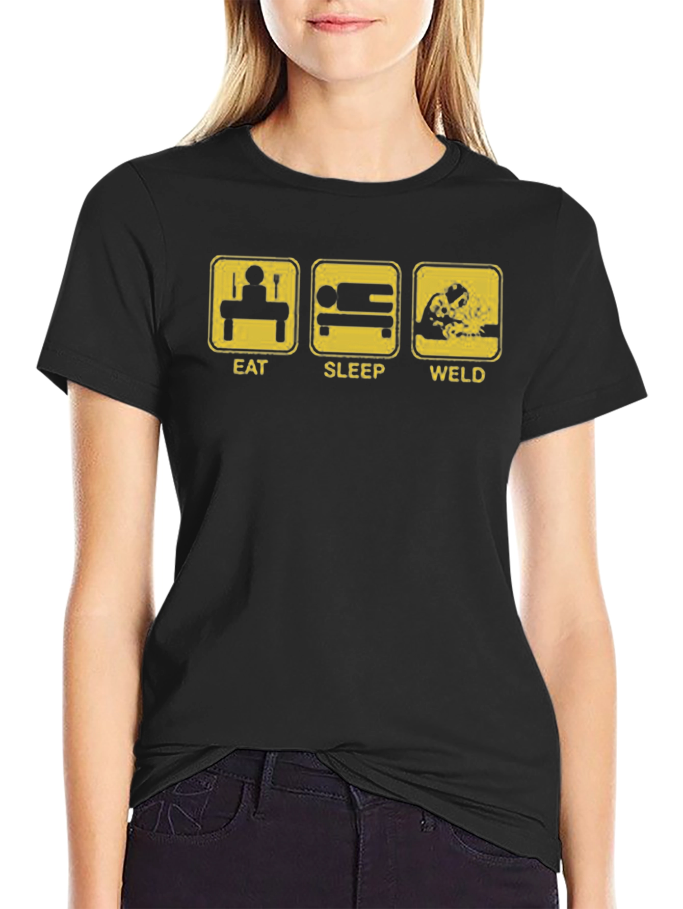 Eat Sleep Weld Black T-Shirt