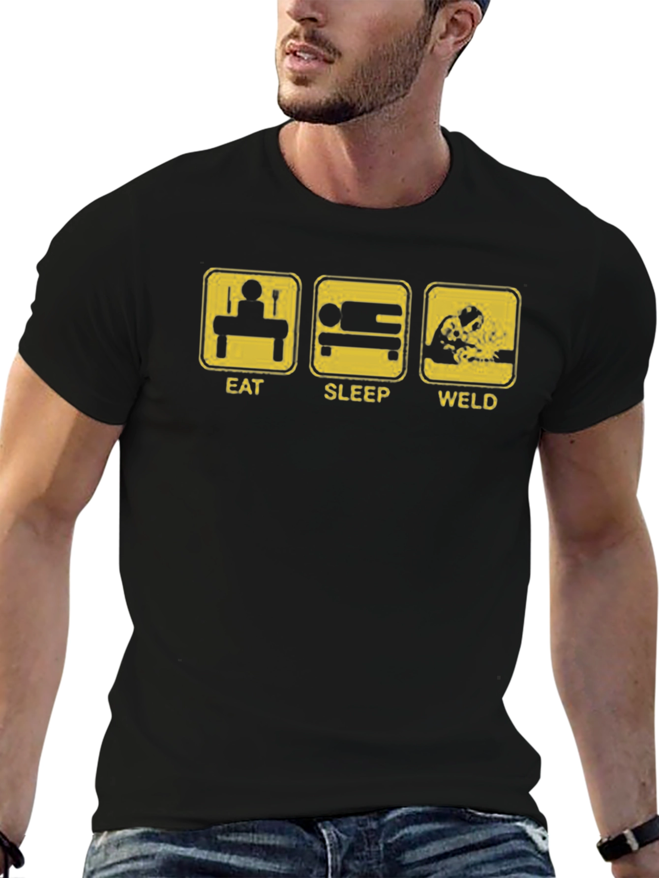 Eat Sleep Weld Black T-Shirt